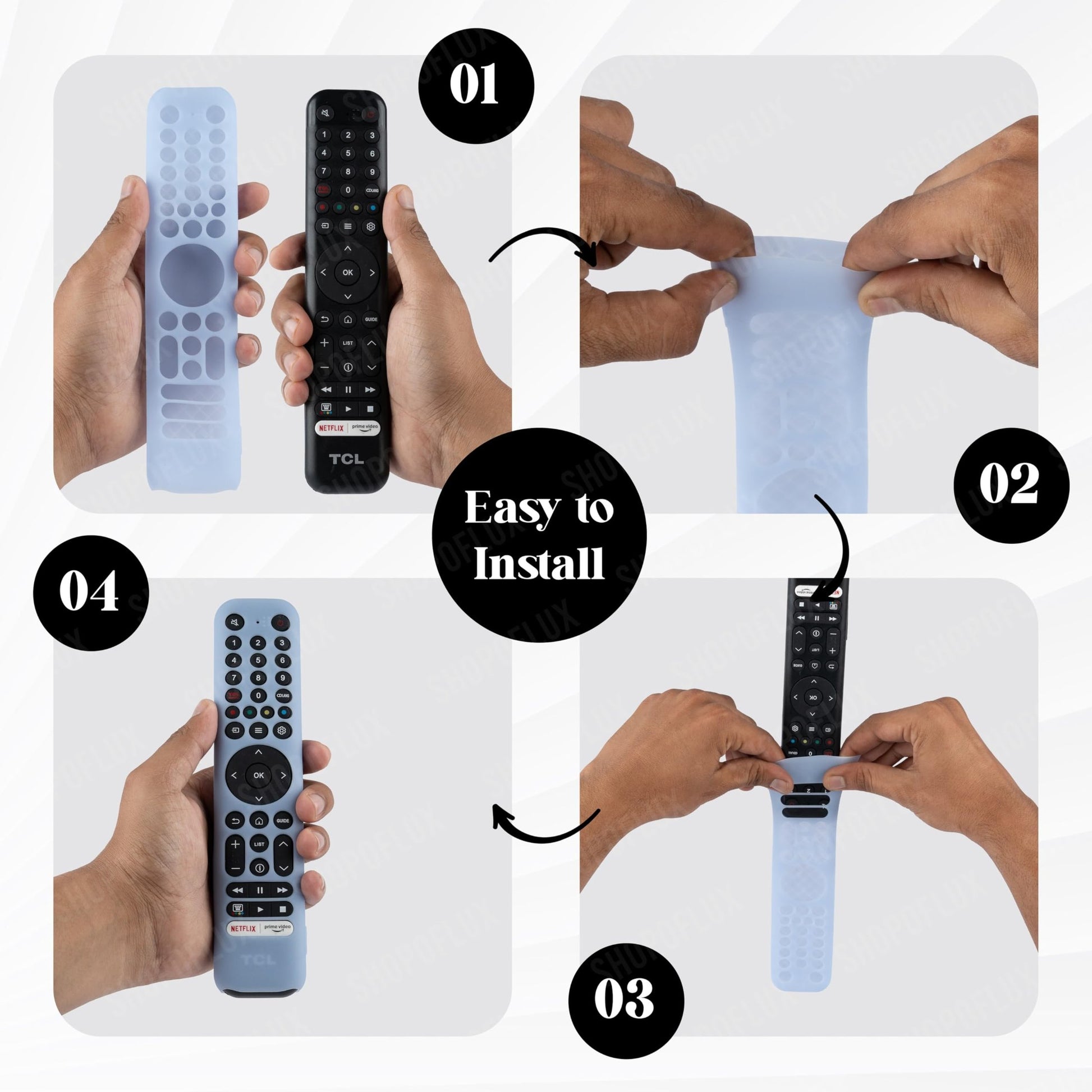 SHOPOFLUX Silicone TV Remote Cover Compatible with L4B Series TCL Tv Remote RC833 Protective Case (Sky Blue) Shopoflux