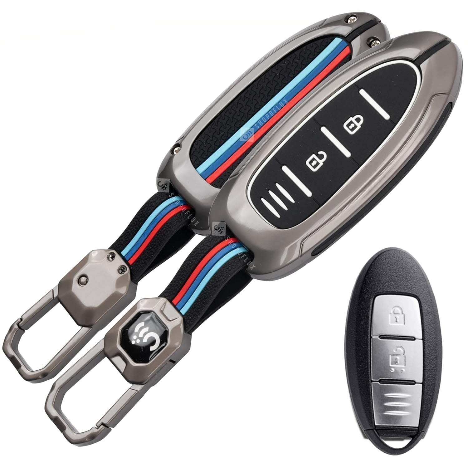 Shopoflux® metal Key Cover Compatible with Nissan Magnite Smart Key Black