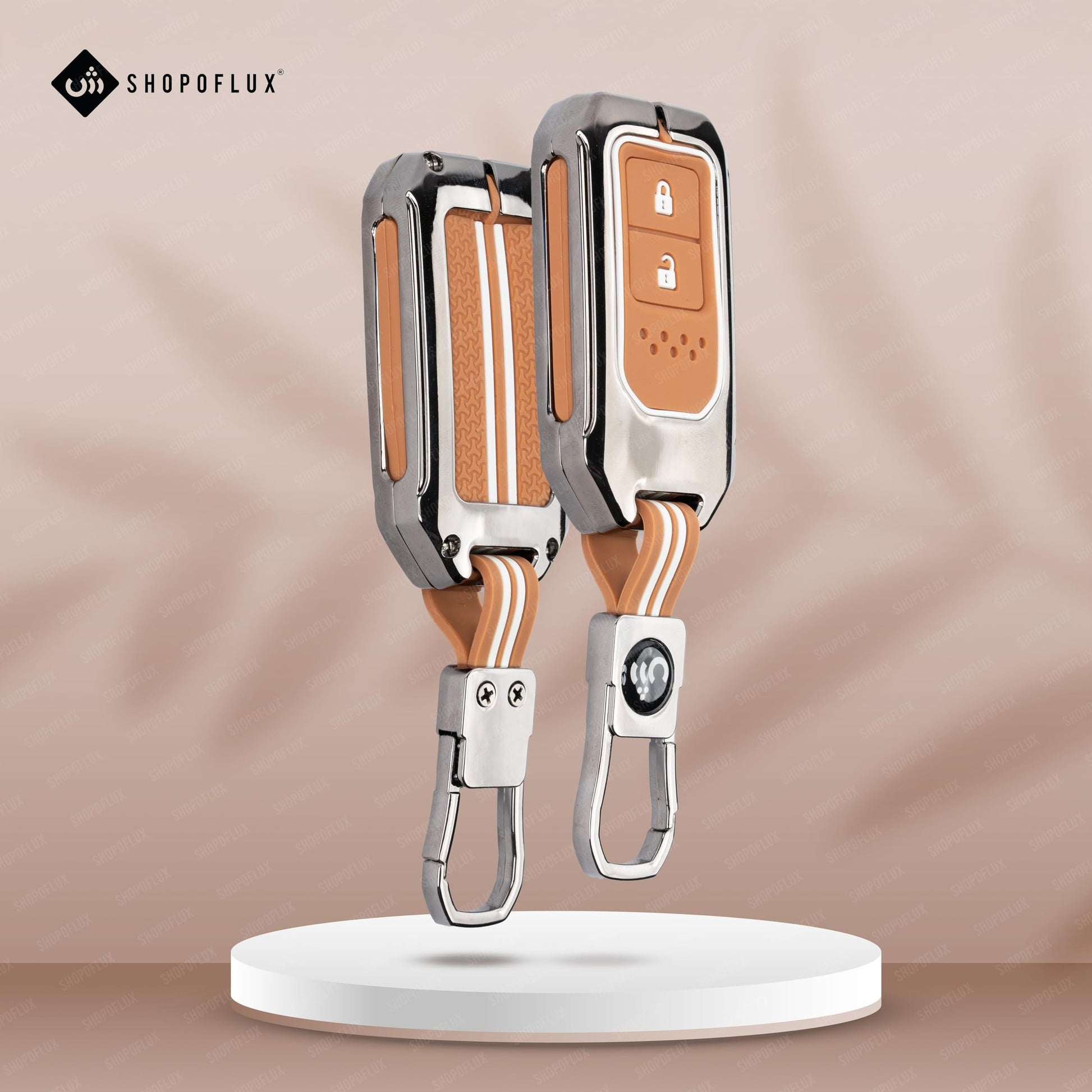 SHOPOFLUX Metal Key Cover Compatible for Honda Elevate | BRV | WRV | CRV | Jazz | City | Amaze 2 Button Smart Key Shopoflux