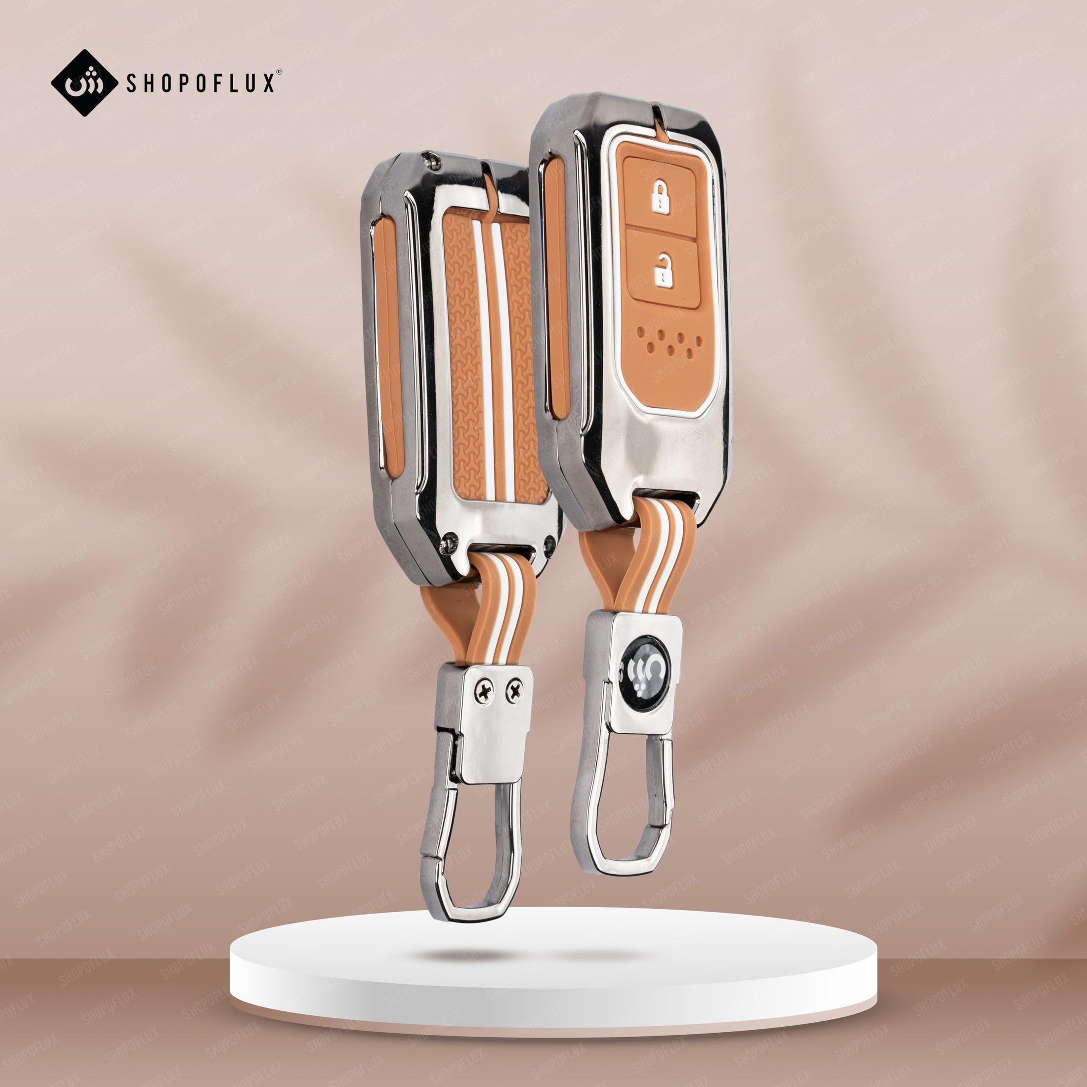 SHOPOFLUX Metal Key Cover Compatible for Honda Elevate | BRV | WRV | CRV | Jazz | City | Amaze 2 Button Smart Key Shopoflux