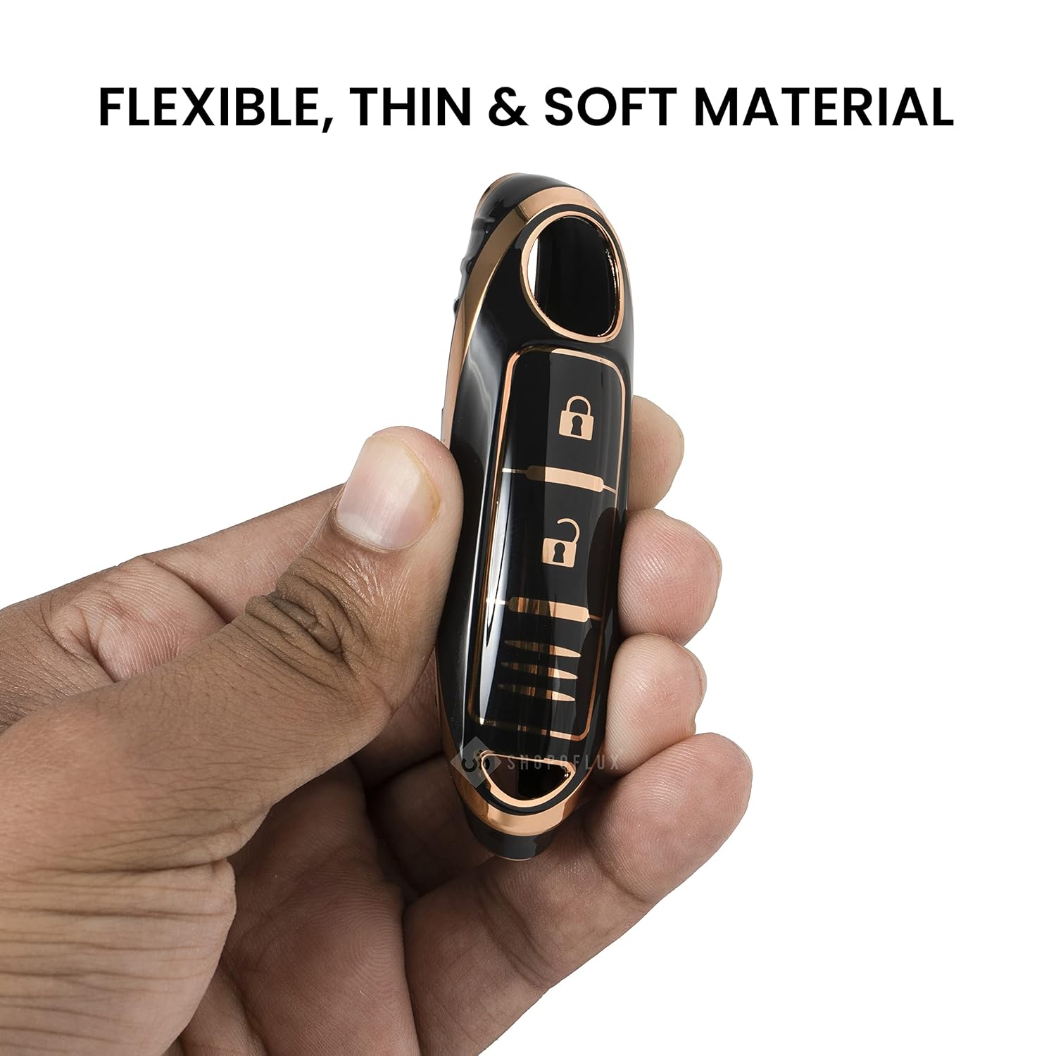 Shopoflux® TPU Key Cover Compatible with Nissan Magnite Smart Key Black