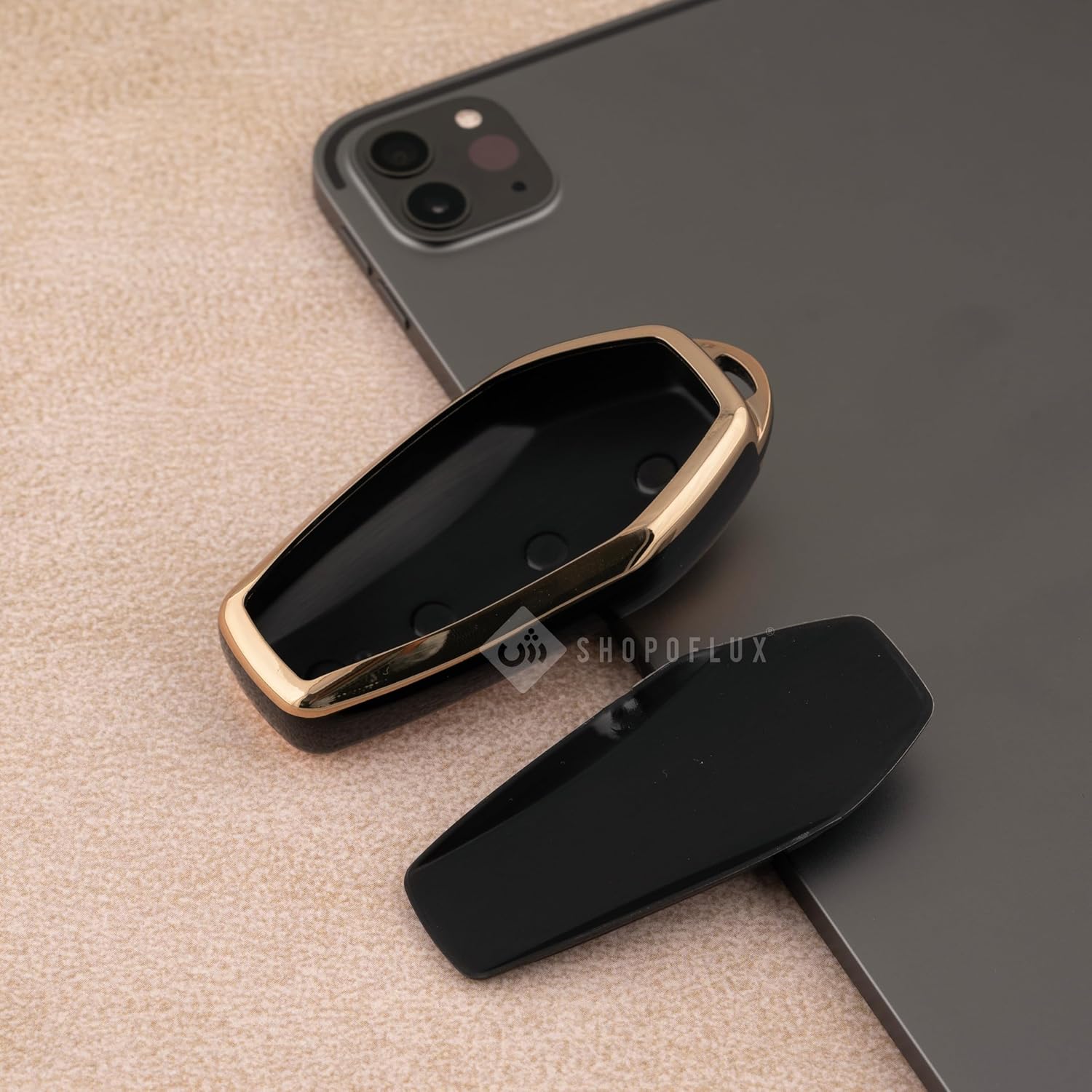 SHOPOFLUX TPU Car Key Cover Compatible for BYD Atto 3, SEAL, eMAX 7, Sealion 7 - Black