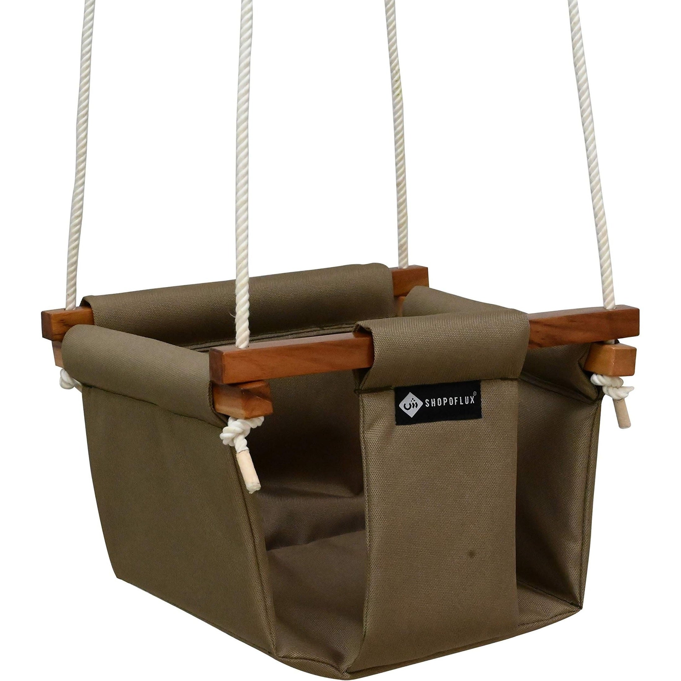 Shopoflux® Swing for Kids | Baby Swing hanging Indoor Outdoor | Kids Swing | Jhula for Baby | Baby Garden Swing | Jhula for Kids | 6 Months to 3 Years Up to 25 kg Brown