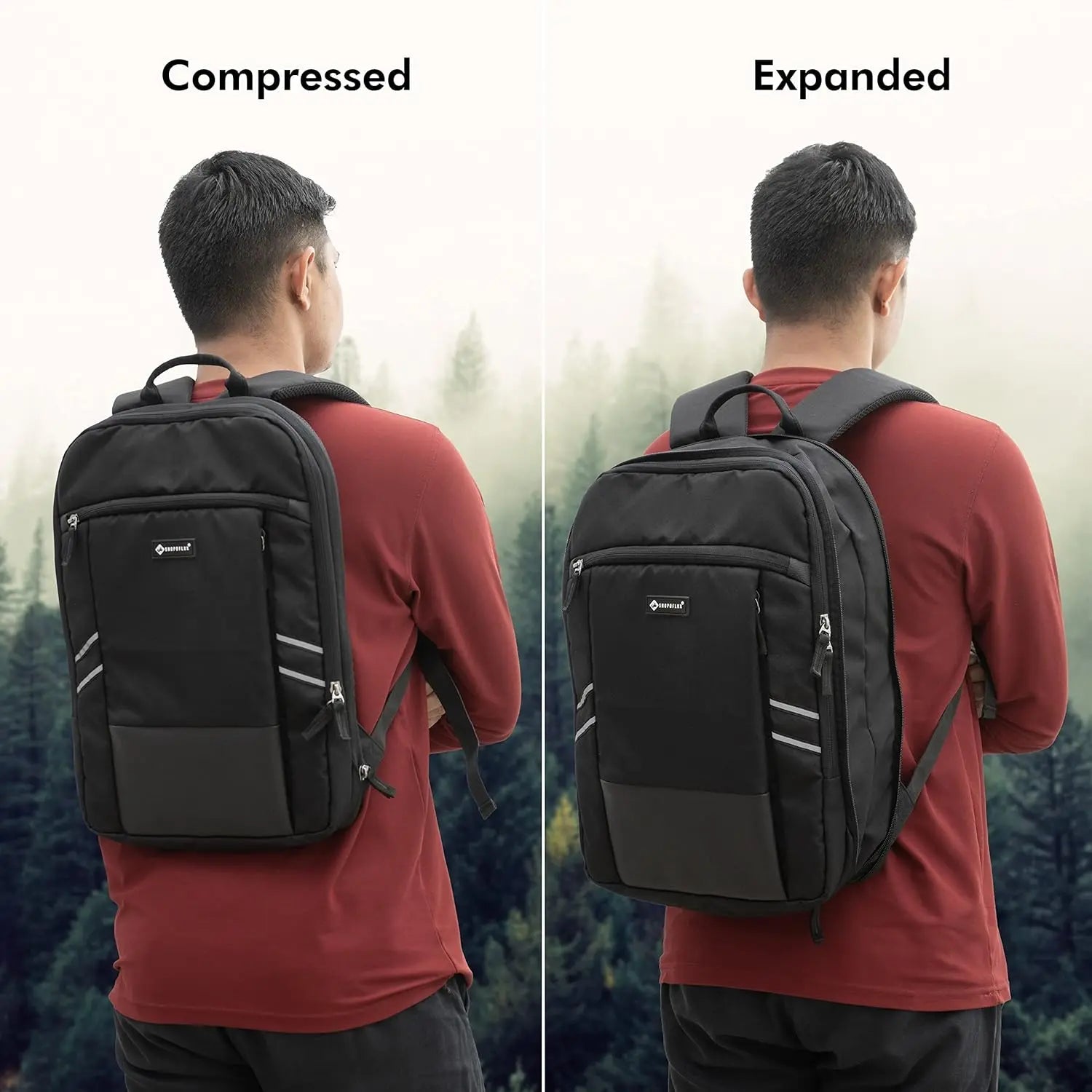 Expandable Laptop Backpack For 15, 15.6, 16 Inch Laptops And Tablet - Slim & Expandable Laptop Backpack For Office Men Women Expandable Laptop Backpack For 15, 15.6, 16 Inch Laptops And Tablet - Slim & Expandable Laptop Backpack For Office Men Women