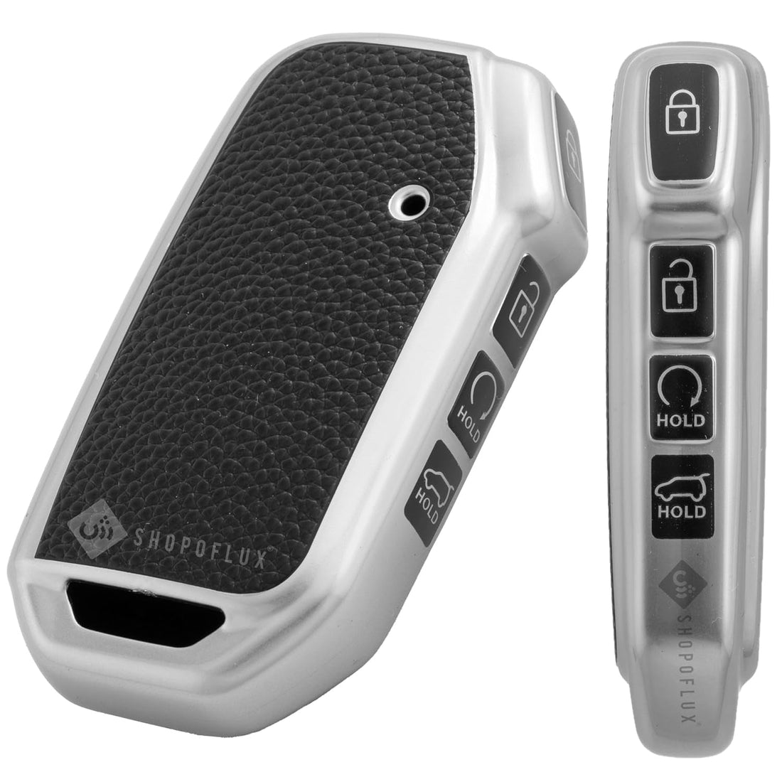 SHOPOFLUX Leather TPU Key Cover Compatible with Kia Seltos 2024 2023 Facelift HTX | Carens X Line | Sonet Facelift 4 Button Smart Key