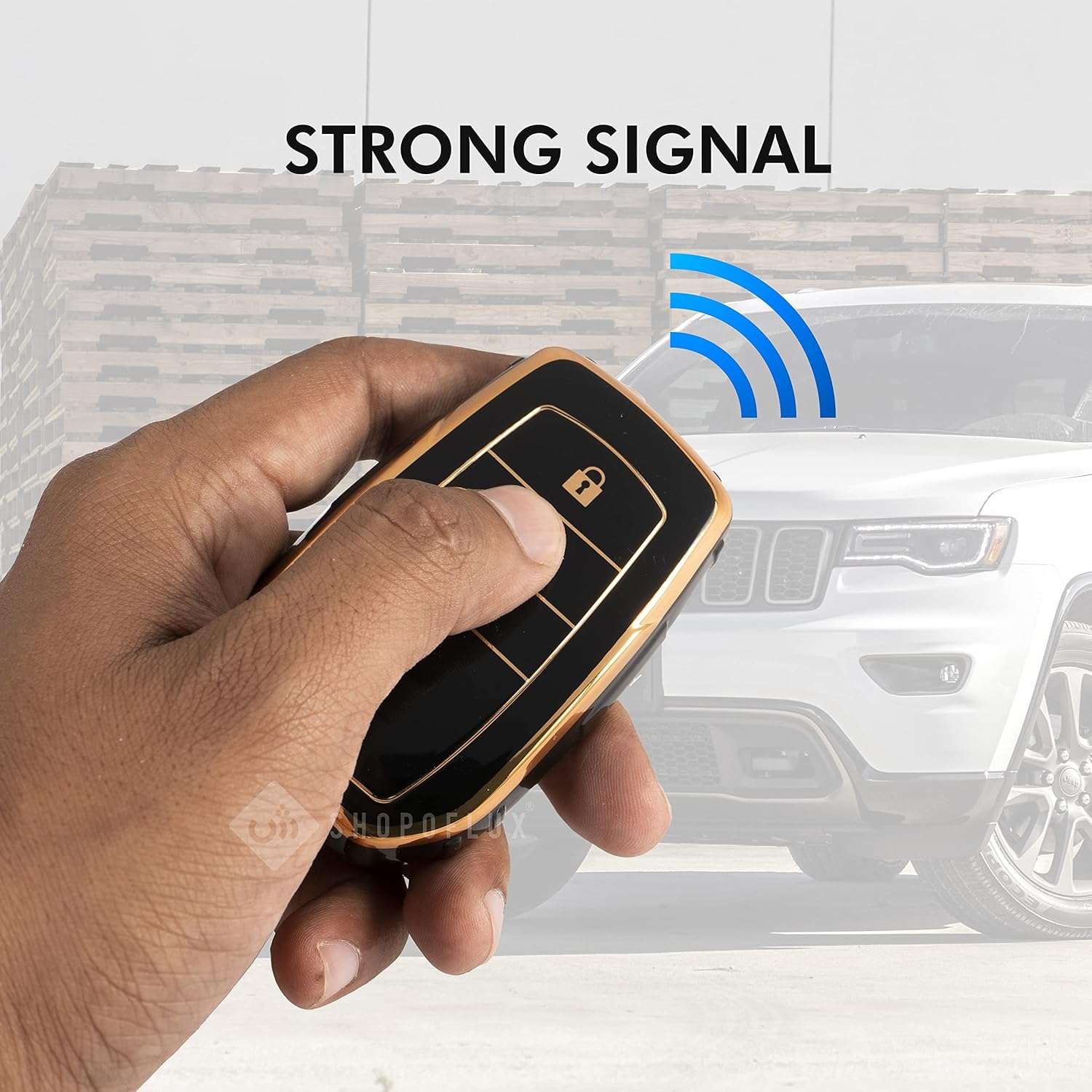 Shopoflux® TPU Key Cover Compatible with Toyota Fortuner | Fortuner Legender 3 Button Smart Key Black
