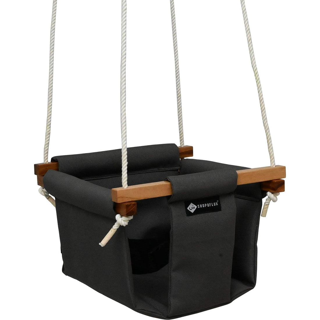 Shopoflux Swing For Kids | Baby Swing Hanging Indoor Outdoor | Kids Swing | Jhula For Baby | Baby Garden Swing | Jhula For Kids 6 Months To 3 Years, Up To 25 Kg, Grey - Polyester, 24 Cm
