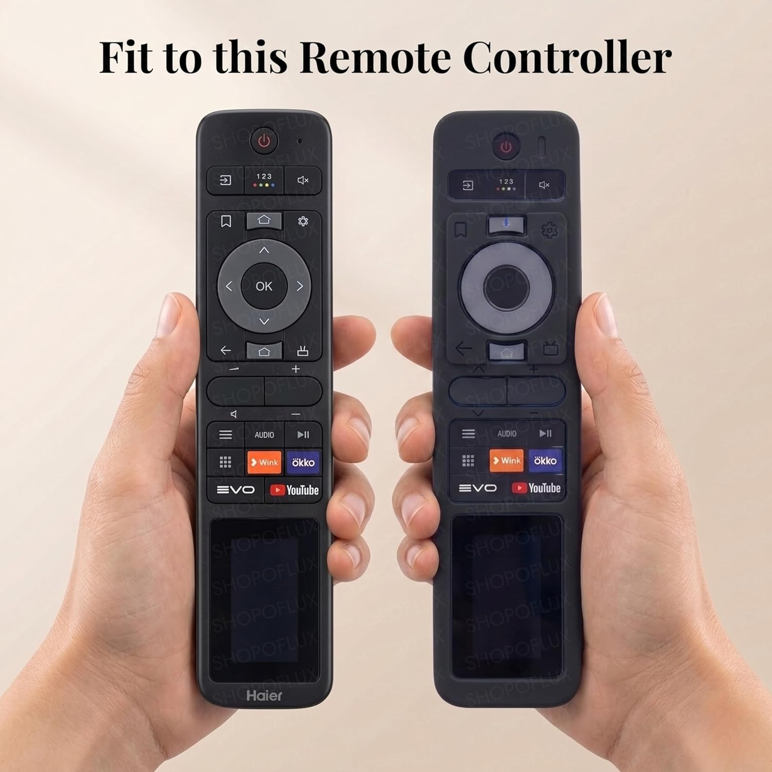 SHOPOFLUX Silicone TV Remote Cover Compatible with Haier TV Protective Case with Lanyard [Remote Not Included] (Black) Shopoflux