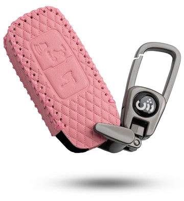 SHOPOFLUX Leather Key Cover Compatible with Honda Activa | Dio H-Smart (Pink)