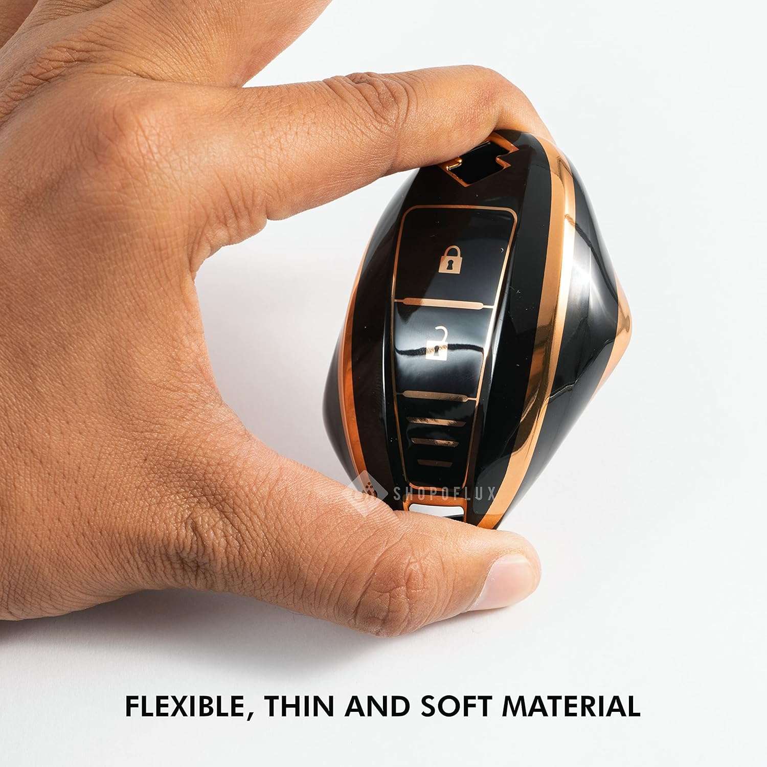 Shopoflux® TPU Key Cover Compatible with toyota and suzuki Baleno | Breeza | S Cross | Ciaz | Swift 2 Button Smart Key