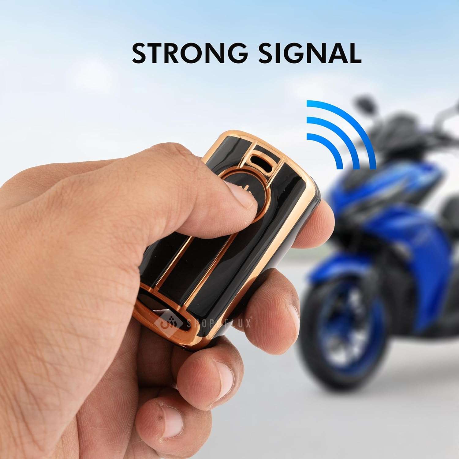 SHOPOFLUX TPU Key Cover Compatible with Yamaha Aerox 2024 Black