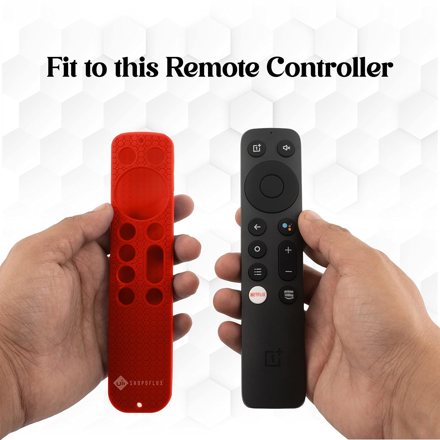 SHOPOFLUX Silicone Remote Cover Compatible with Oneplus Q Series/U Series / Y1S / Y1S Edge Smart LED TV Remote (Red) Shopoflux
