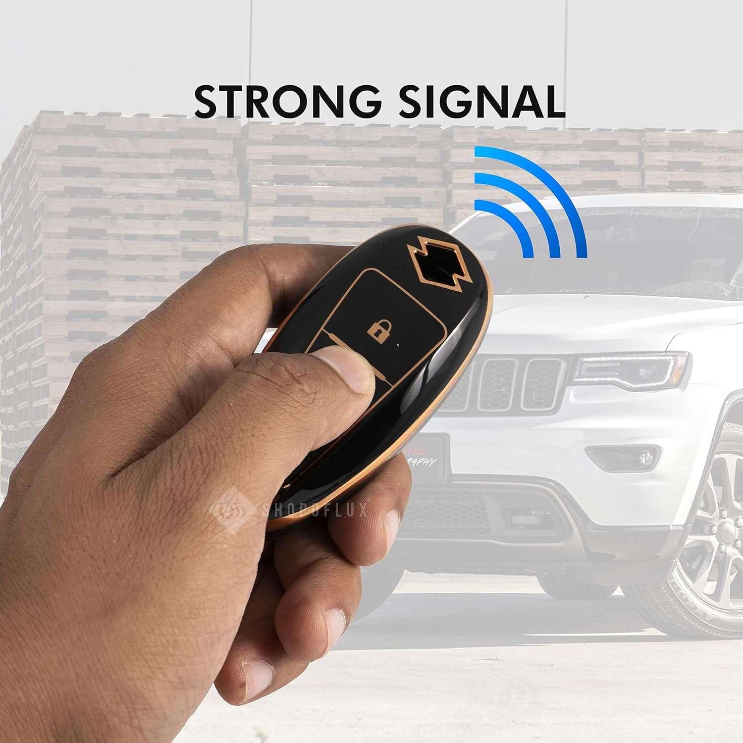 Shopoflux® TPU Key Cover Compatible with Baleno, Breeza, S Cross, Ciaz, Swift 3 Button Smart Key Black & White Pack 2