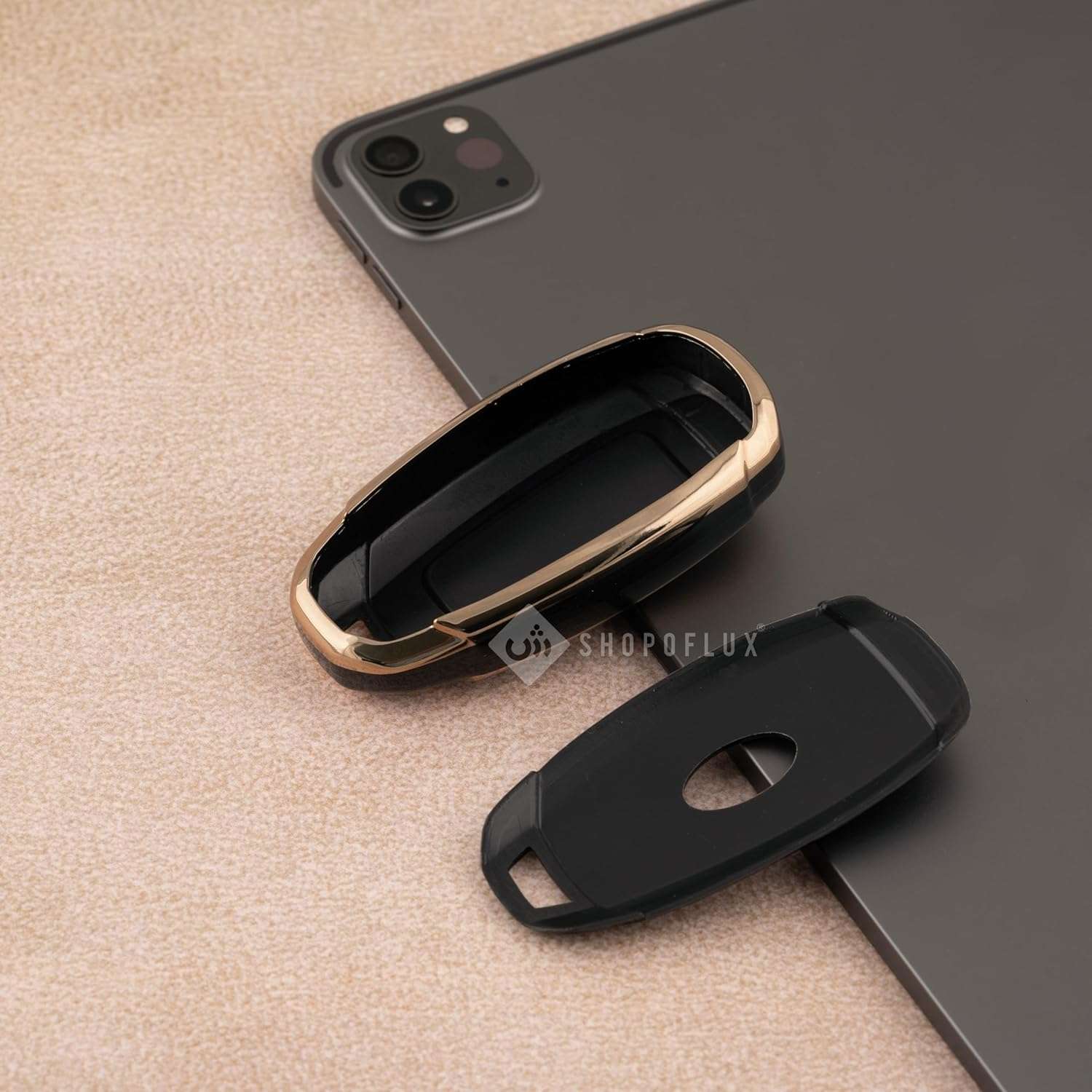 SHOPOFLUX TPU key cover Compatible with Hyundai Verna | Kona | i20 3 button smart key - Black