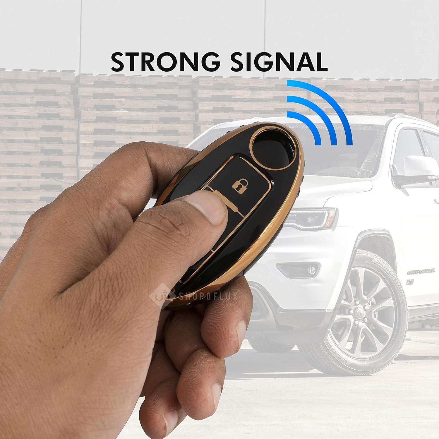Shopoflux® TPU Key Cover Compatible with Nissan Magnite Smart Key Black