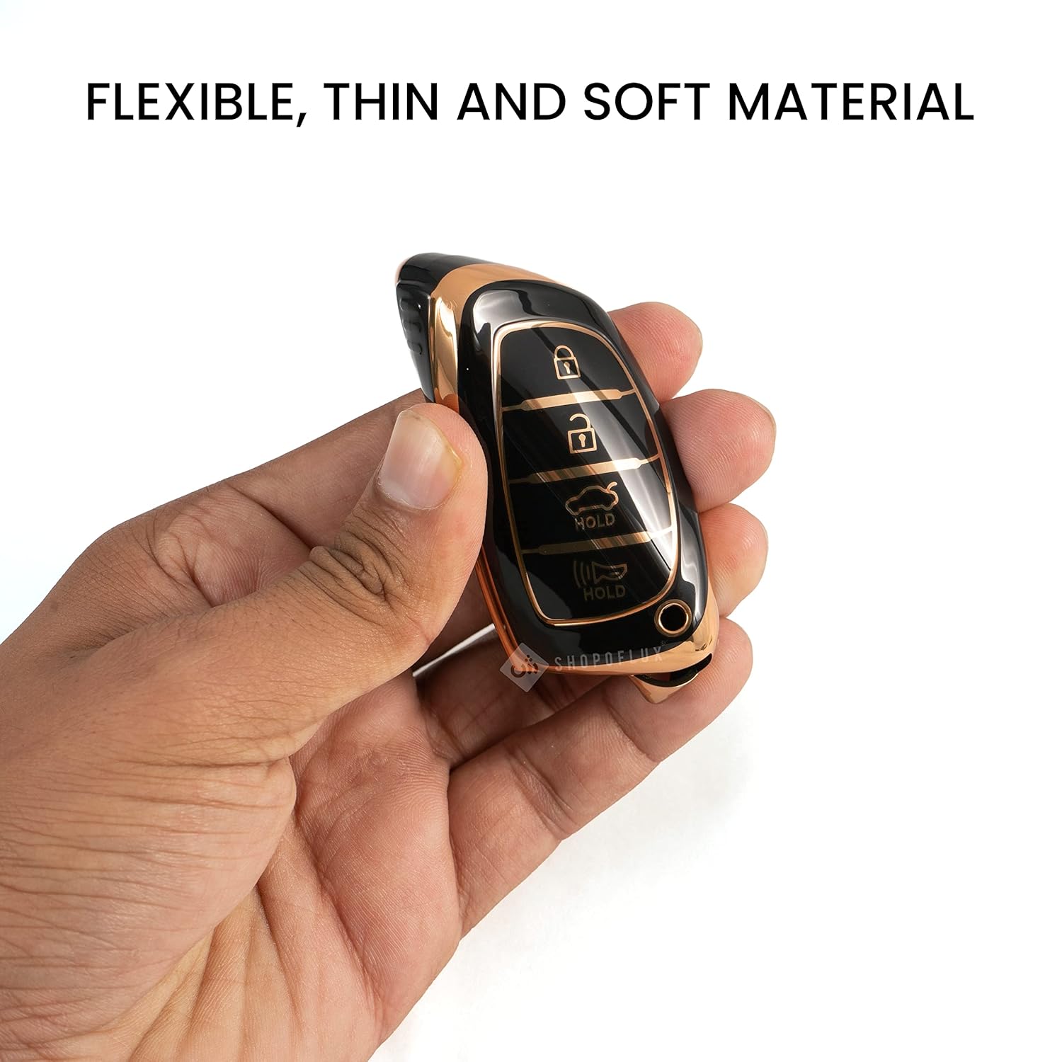 Shopoflux® TPU Key Cover for Venue, Elantra, Tucson, i20 N Line 2021, Creta 2020, i20 2020 Model with 4 Button Smart Key