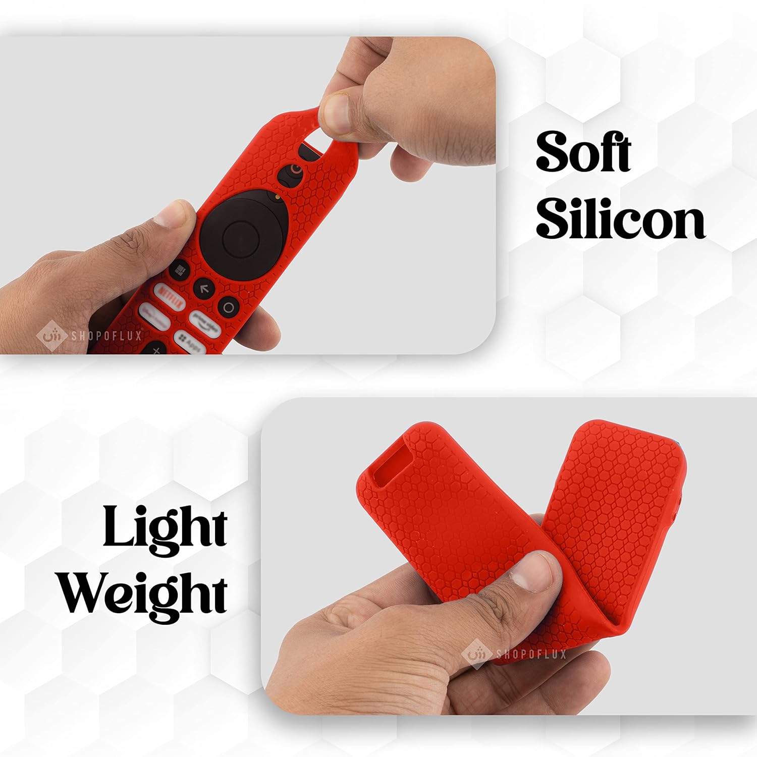 SHOPOFLUX Silicone Remote Cover Compatible with Redmi 4k Ultra 43 inch, Xiaomi OLED Series 55 inch, Xiaomi 5A Series 32/40/43 inch TV (Red) Shopoflux