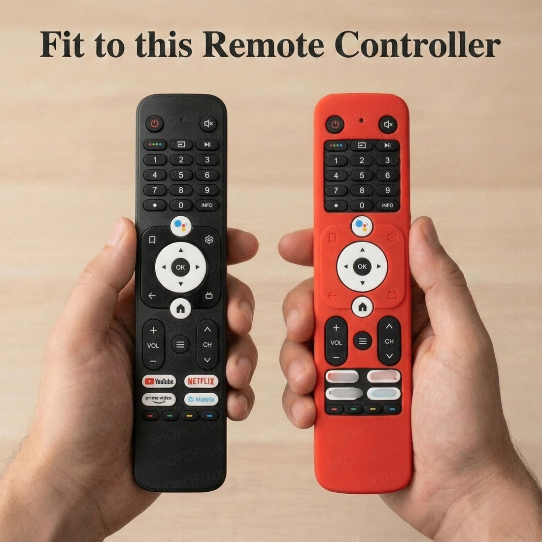 SHOPOFLUX Silicone TV Remote Cover Compatible with Haier TV Protective Case with Lanyard (Red) Shopoflux