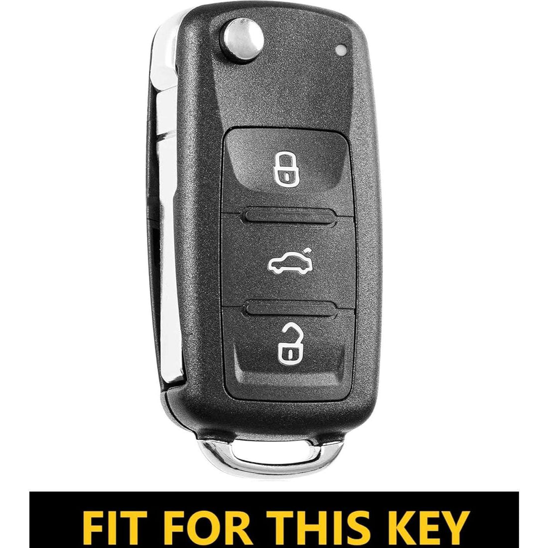 SHOPOFLUX Metal Key Cover Compatible for Skoda & Volkswagen Cars Octavia, Laura, Superb, Fabia, Rapid, Polo, Vento, Jetta, Ameo, Passat 3 Button Flip Key