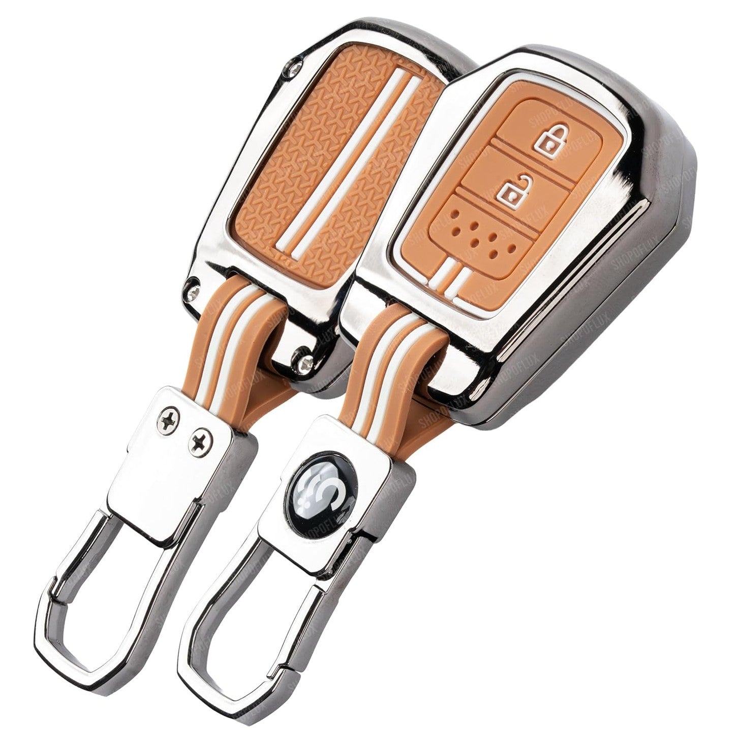 SHOPOFLUX Metal Key Cover Compatible for Honda City | BRV | WRV | CRV | Jazz | Amaze 2 Button Key (Copy) Shopoflux