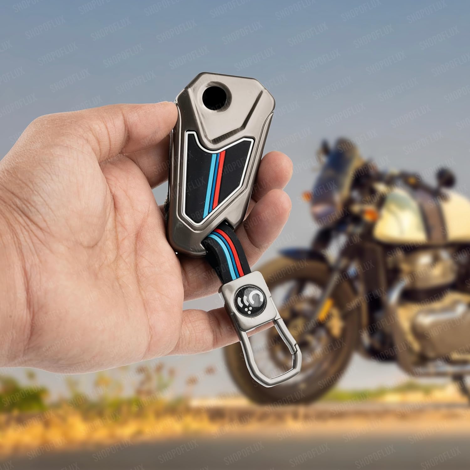 SHOPOFLUX Metal Key Cover Compatible for Universal Bike flip Key Metal
