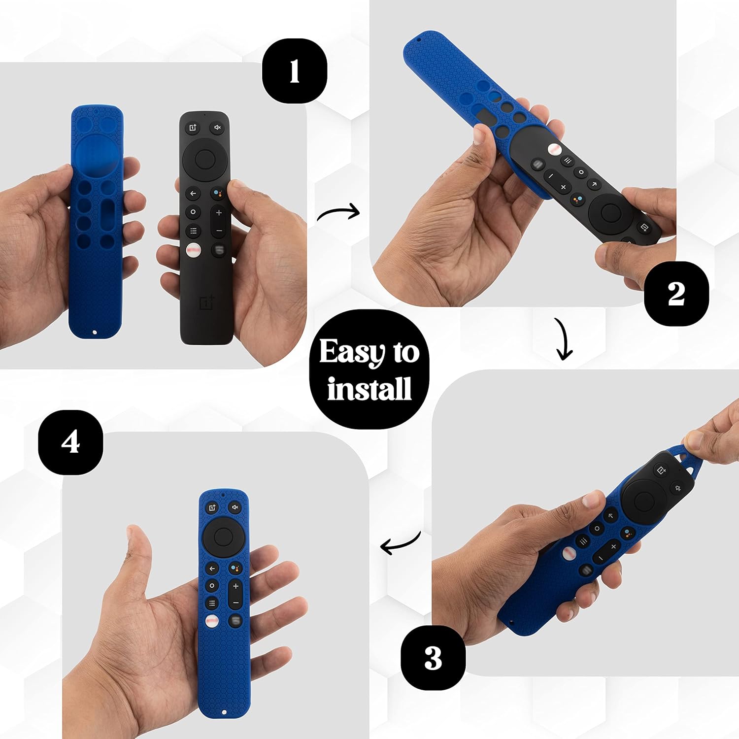 SHOPOFLUX Silicone Remote Cover Compatible with Oneplus Q Series/U Series / Y1S / Y1S Edge Smart LED TV Remote (Blue) Shopoflux