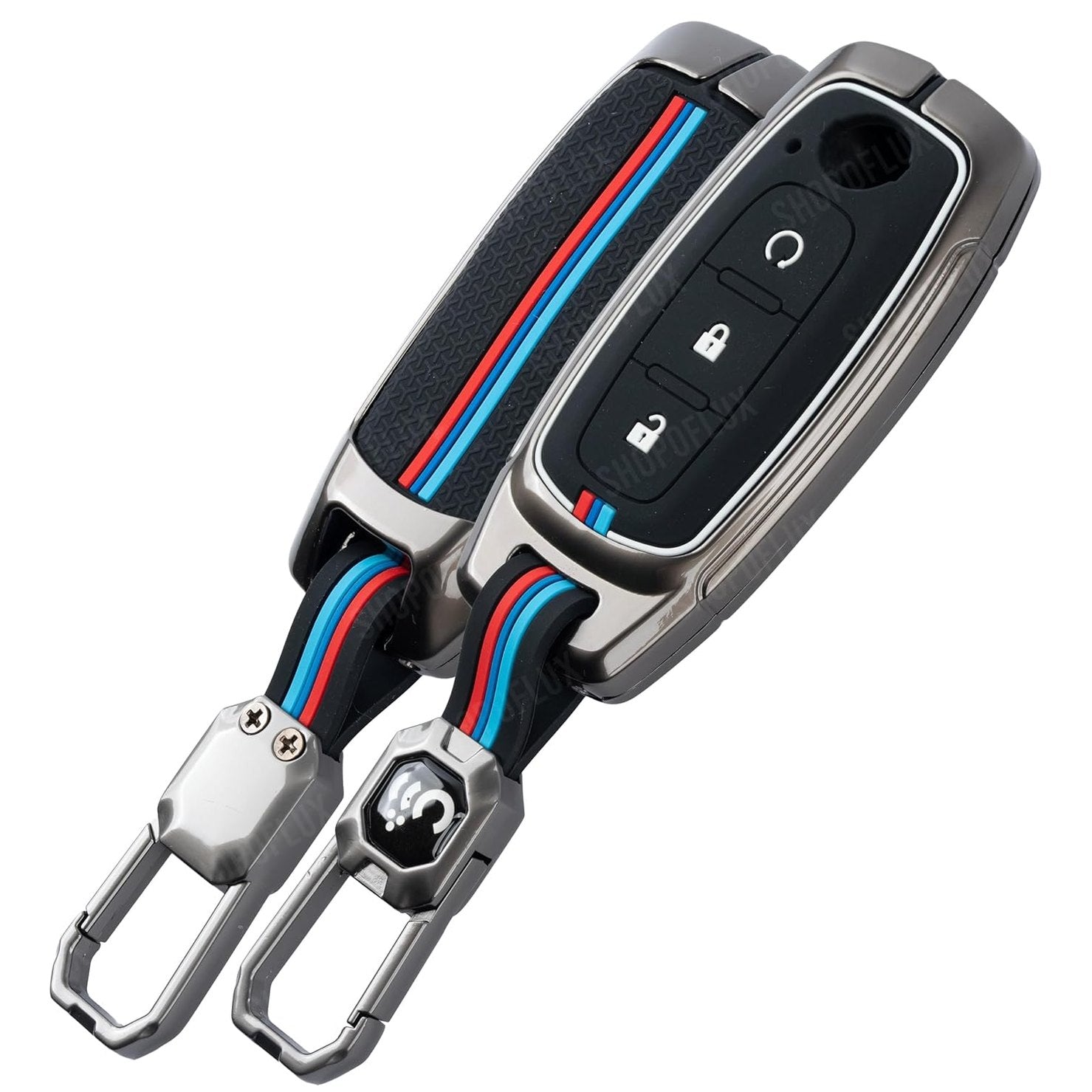 SHOPOFLUX Metal Key Cover Compatible with Nissan Magnite 3 button Smart Key (Black) (Pack of 1) Shopoflux