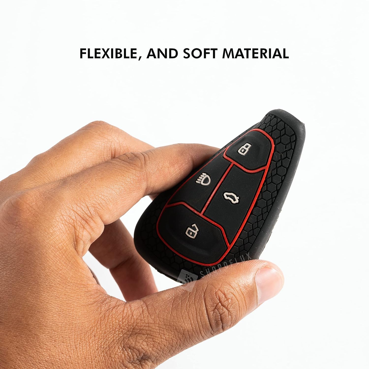 Shopoflux® Silicone Smart Key Cover Compatible with Tata Nexon | Harrier | Safari | Altroz | Tigor | EV | Punch | Tiago EV Electric