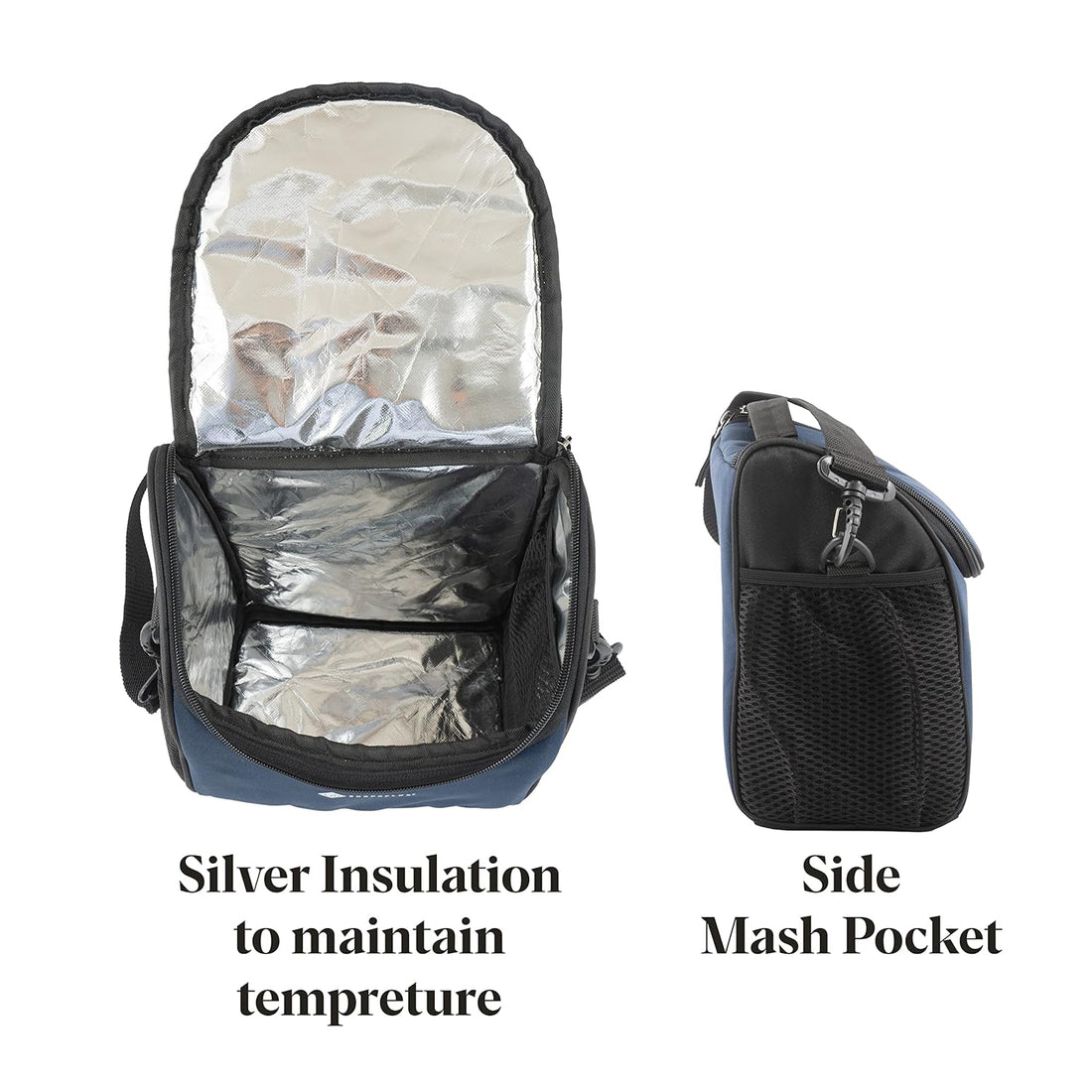 SHOPOFLUX Polyester Modern Milk Bag For Door Hanging | Insulated And Waterproof Door Hanging Bag For Milk Sachets And Bottles Storage With Detachable Strap Blue