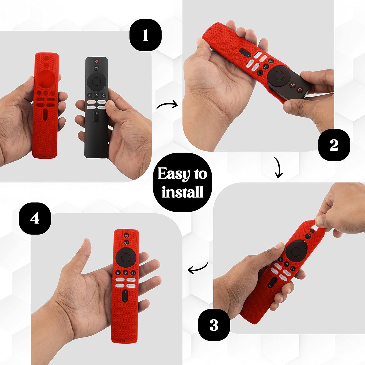 SHOPOFLUX Silicone Remote Cover Compatible with Redmi 4k Ultra 43 inch, Xiaomi OLED Series 55 inch, Xiaomi 5A Series 32/40/43 inch TV (Red) Shopoflux