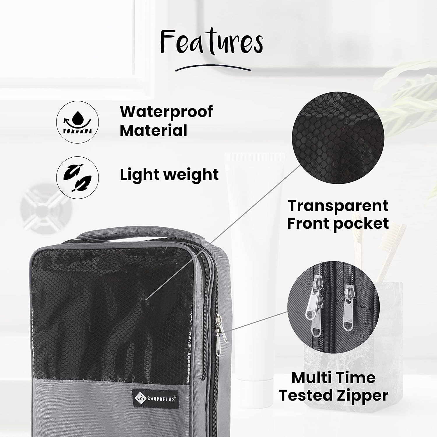 Shopoflux® Shoes Bag for Travel | Footwear Organizer Pouch | Multi-Purpose Portable Foldable Organizer | Travelling Shoe Holder Storage Bag Pack of 2 Blue and Grey