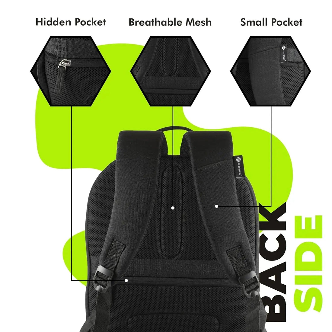 SHOPOFLUX Expandable Laptop Backpack For 15, 15.6, 16 Inch Laptops And Tablet - Slim & Expandable Laptop Backpack For Office Men Women - Black