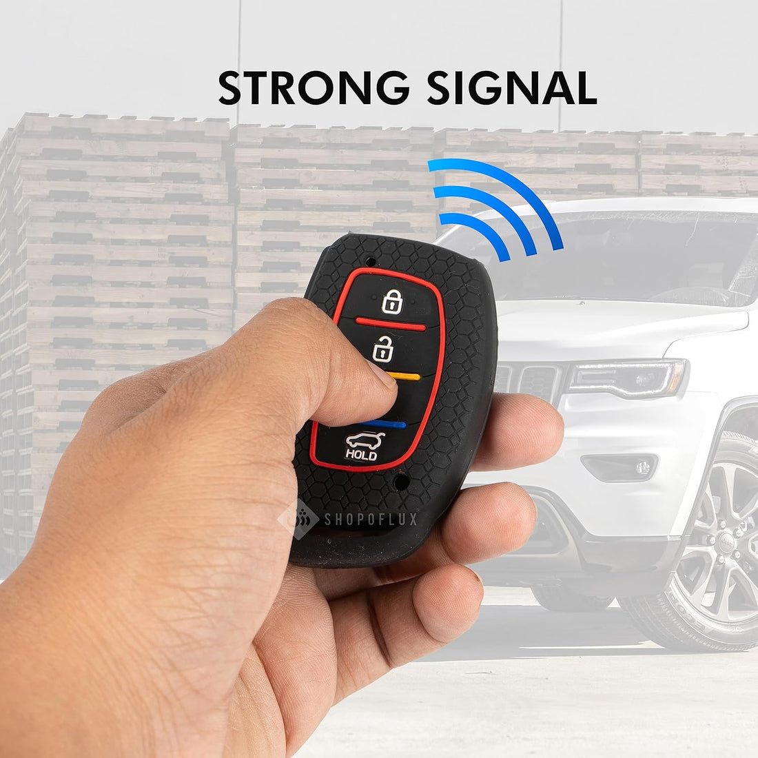 SHOPOFLUX Silicone Key Cover Compatible with Hyundai Alcazar and Creta 2023 2024 Car 4 Button Smart Key Pack of 2