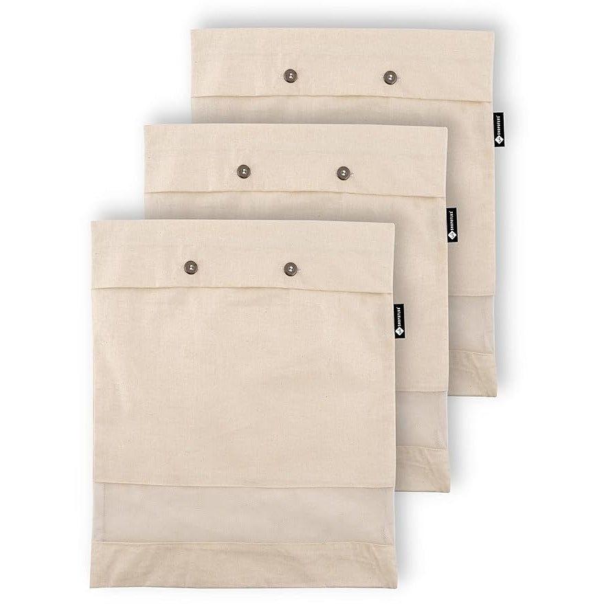 SHOPOFLUX Cotton Saree Covers 3 Pieces | Saree Bags | Clothes Bag for Travelling and Wardrobe Organizer with Transparent Mesh Window 16 x 14 Inches 3