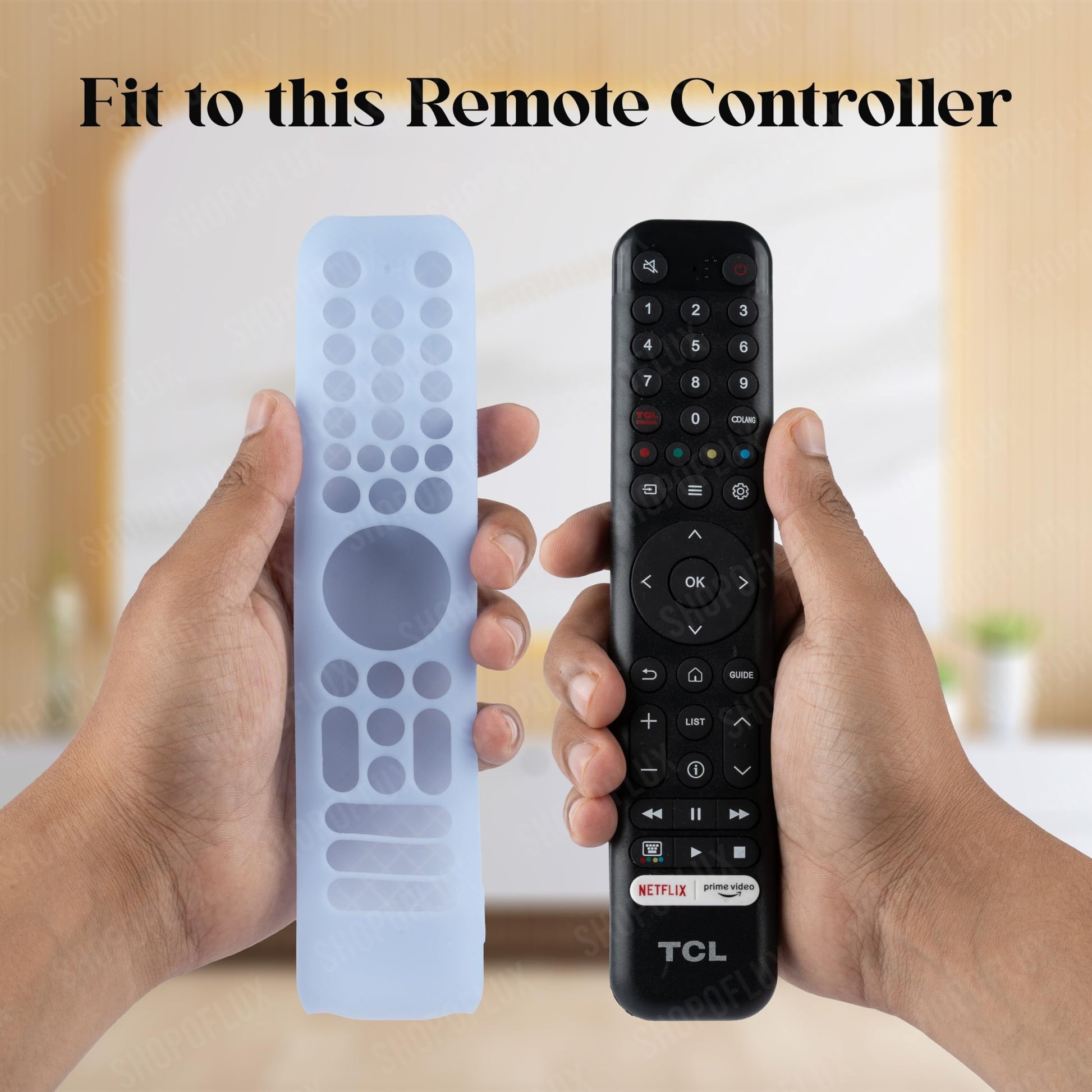 SHOPOFLUX Silicone TV Remote Cover Compatible with L4B Series TCL Tv Remote RC833 Protective Case (Sky Blue) Shopoflux