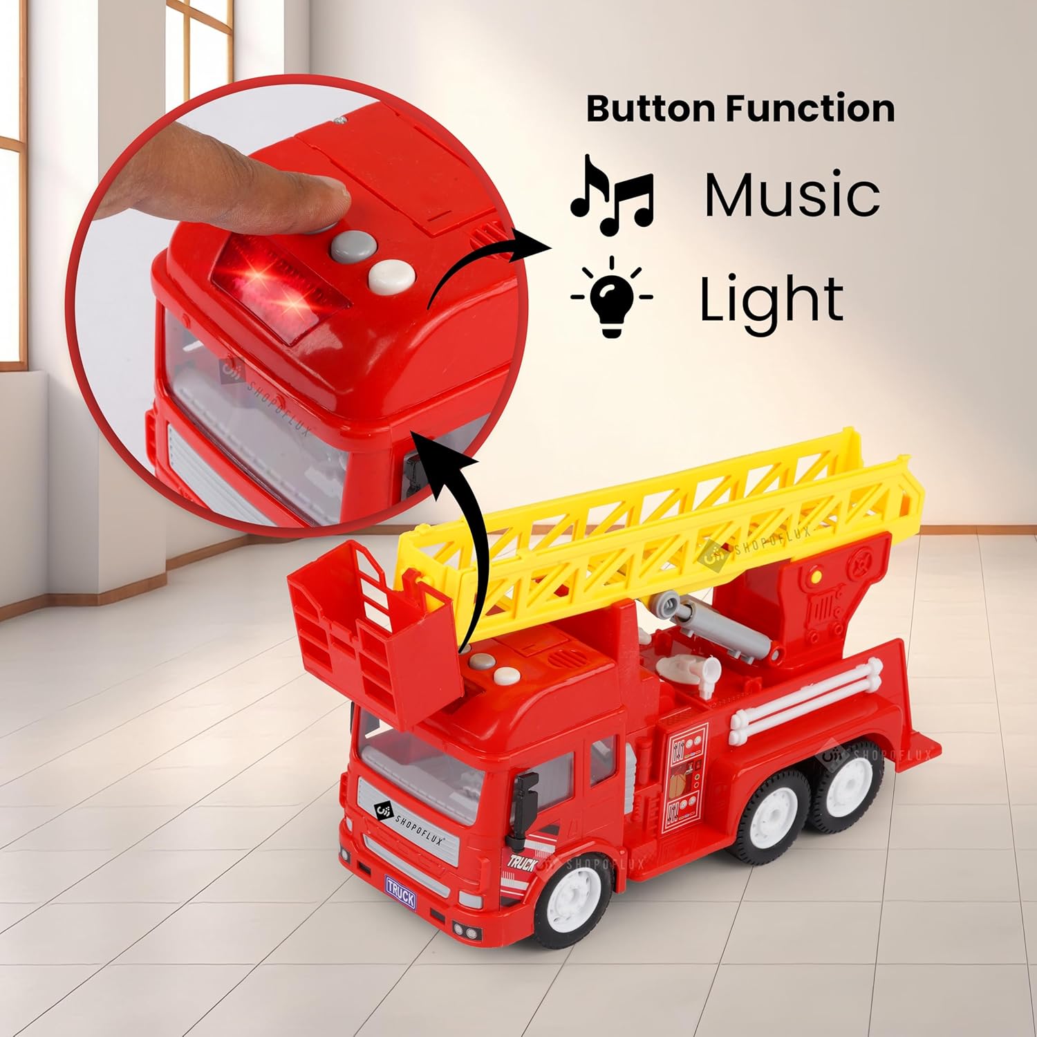 SHOPOFLUX Construction Dumper Truck Toy with Light & Sound, Friction Powered Push and Go Truck Toys for Kids, Boys and Girls Aged 3+ Year Dumper