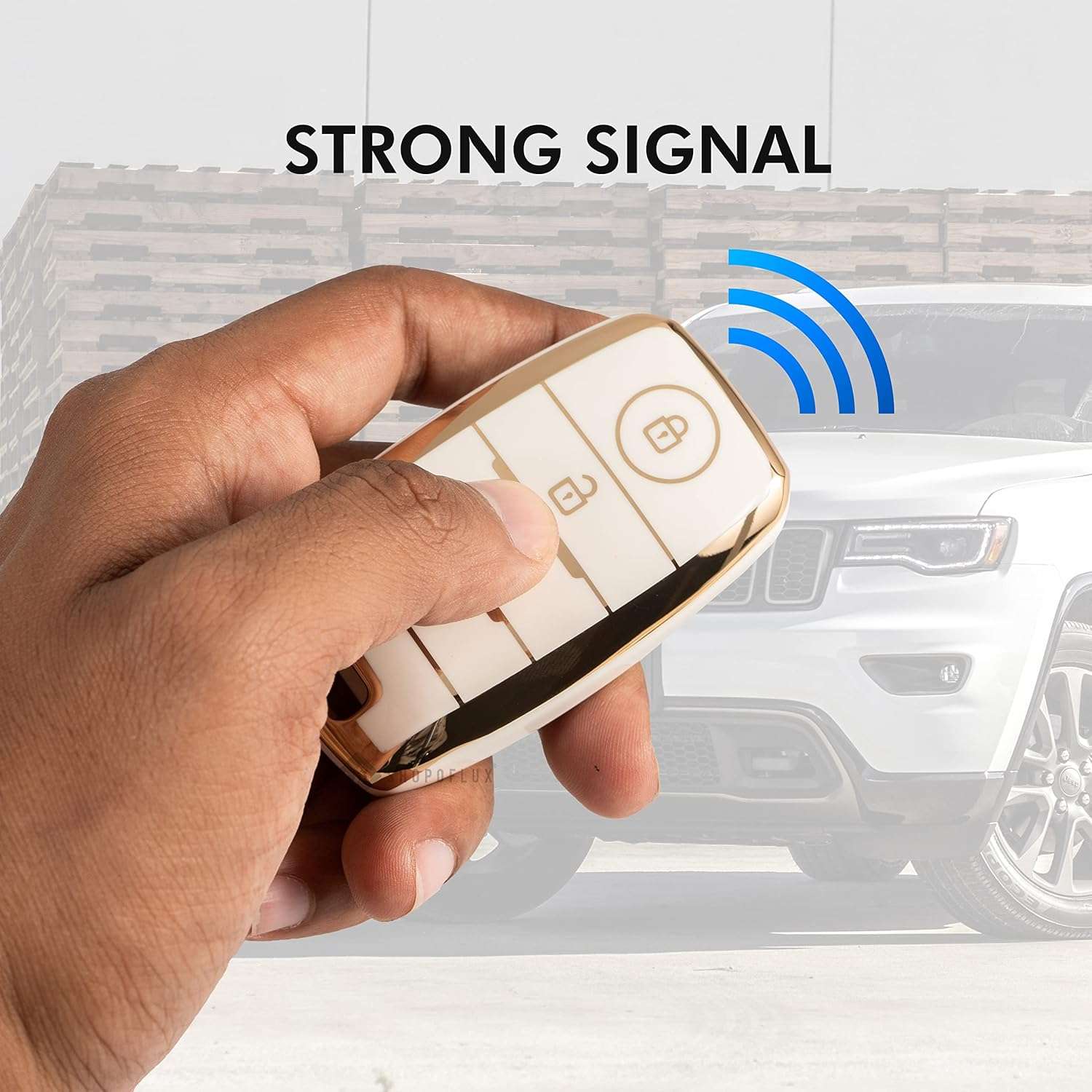 Shopoflux® TPU Key Cover fit for KIA Seltos 4 Button Smart Key
