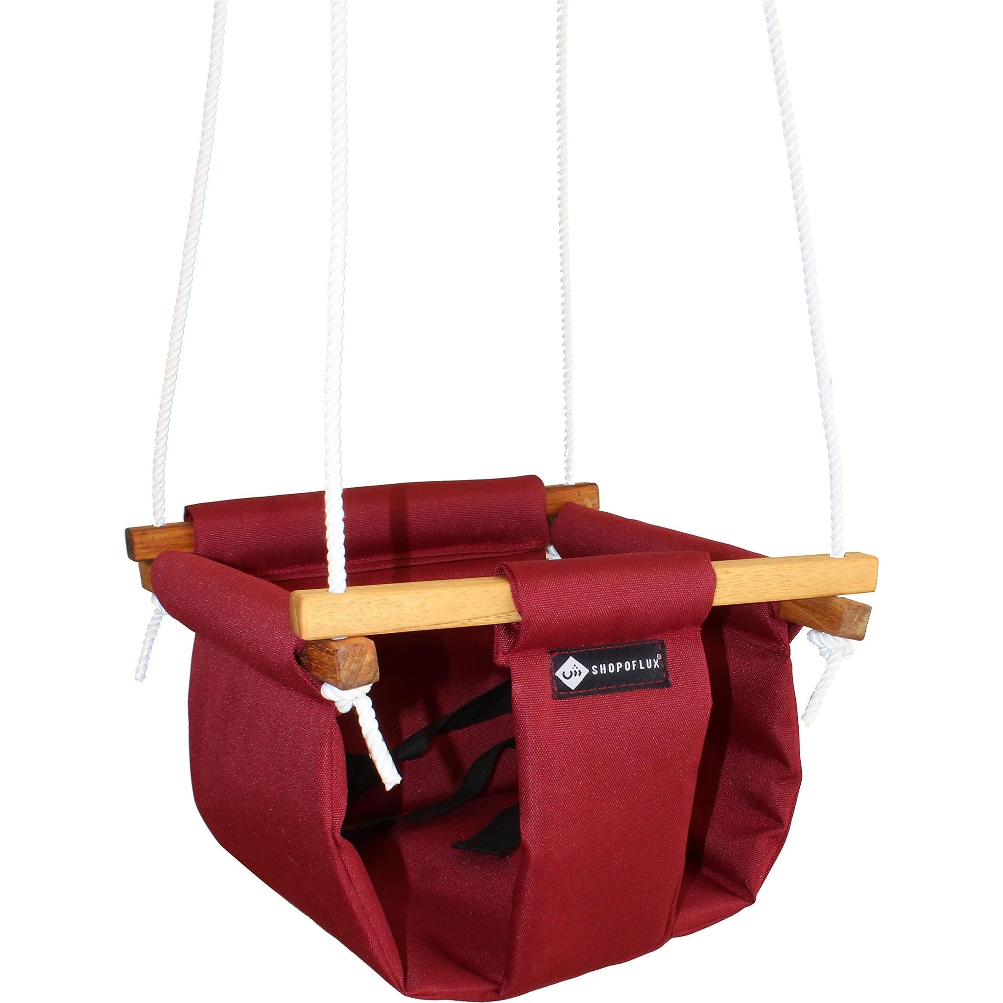 SHOPOFLUX Polyester Swing For Kids | Baby Swing Hanging Indoor Outdoor | Kids Swing | Jhula For Baby | Baby Garden Swing | Jhula For Kids | (6 Months To 3 Years) (Up To 25 Kg) (Maroon) Depth 8.5 Inch