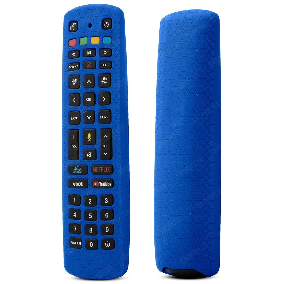 SHOPOFLUX Silicone Remote Cover Compatible with Jio TV Remote Anti Slip Case Shockproof Cover (Blue) Shopoflux