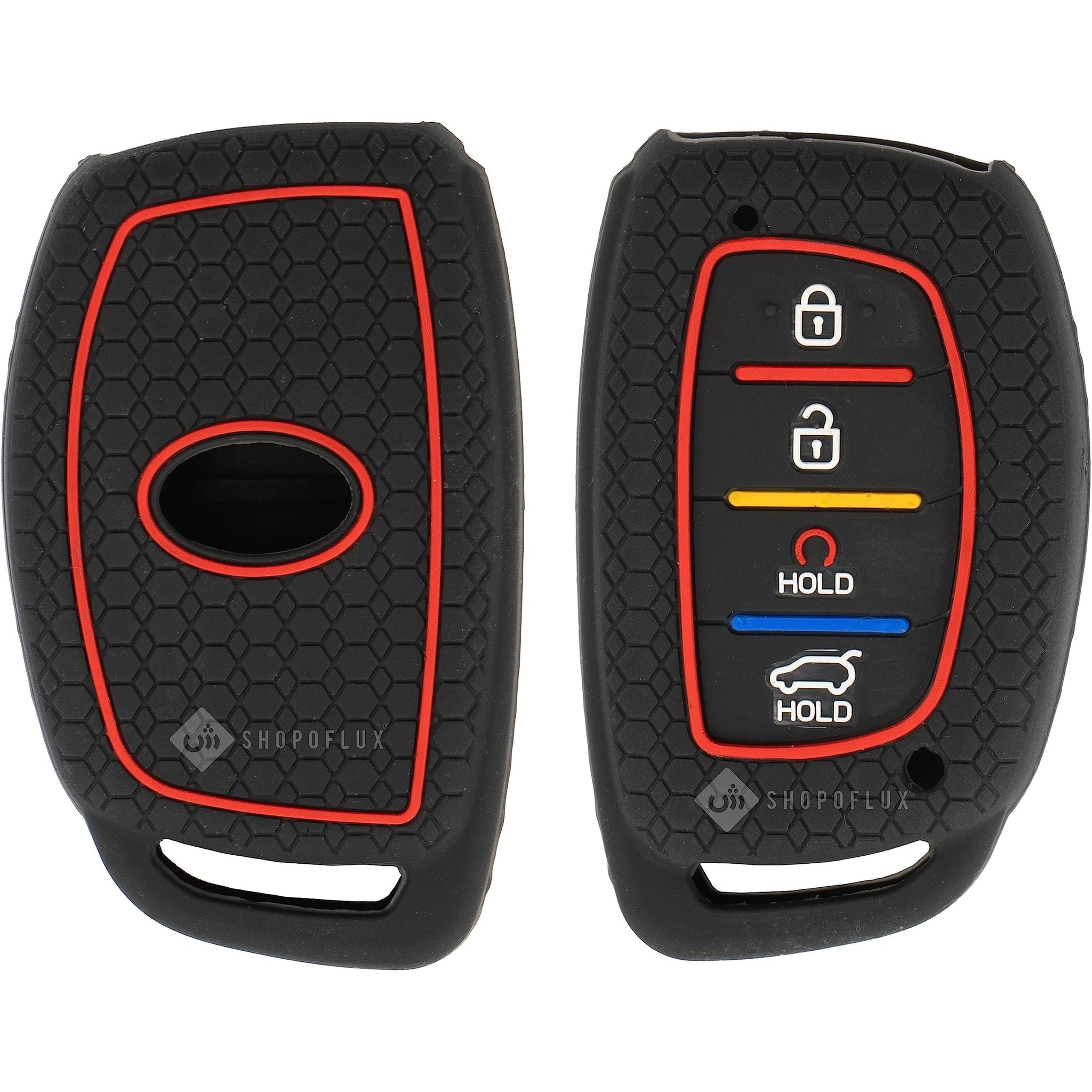 SHOPOFLUX Silicone Key Cover Compatible with Hyundai Alcazar and Creta 2021 2022 2023 Car 4 Button Smart Key (Pack of 1)