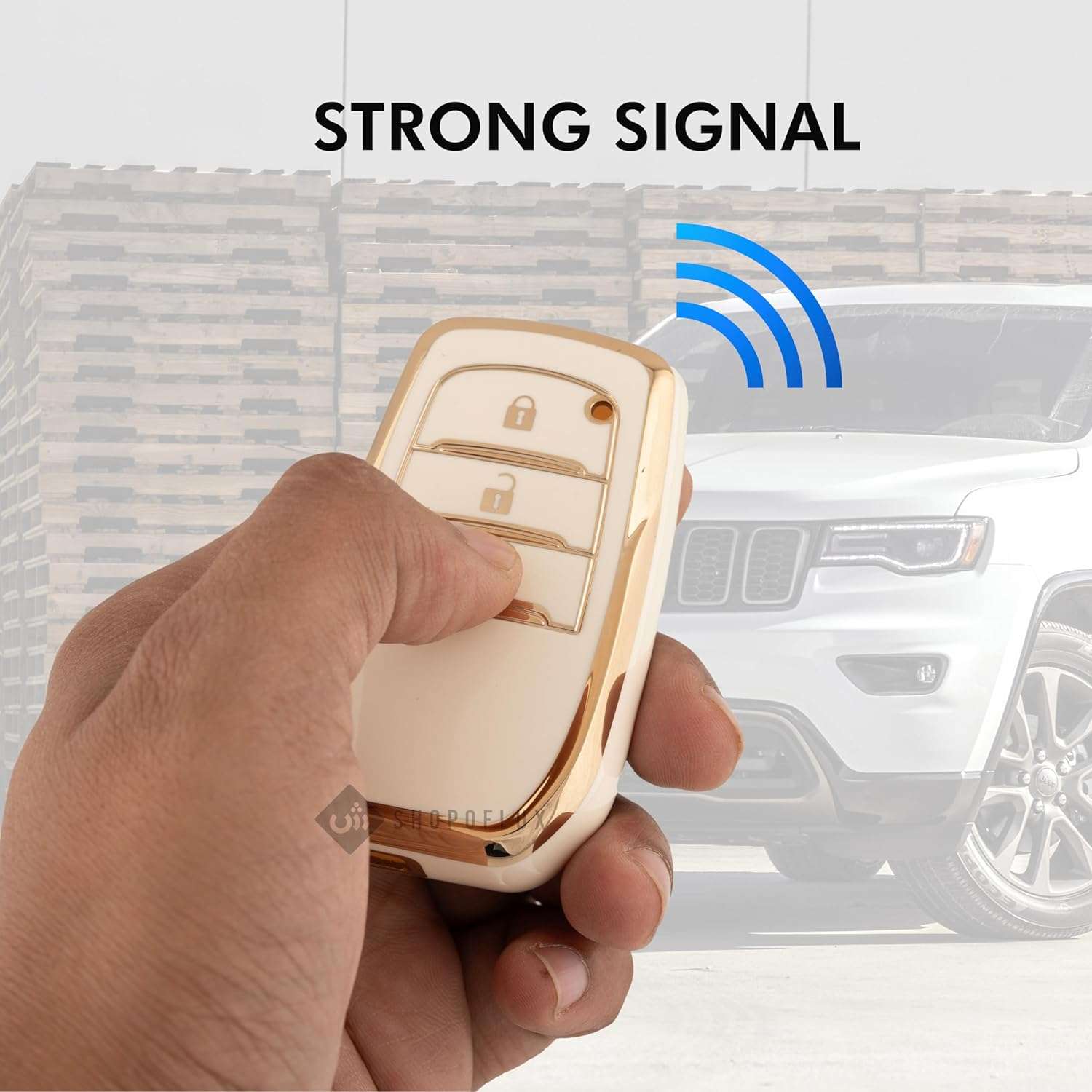 SHOPOFLUX TPU Key Cover Compatible with Toyota Innova Crysta | Hilux 2022 | Invicto Key Cover 2 Button Smart Key Only