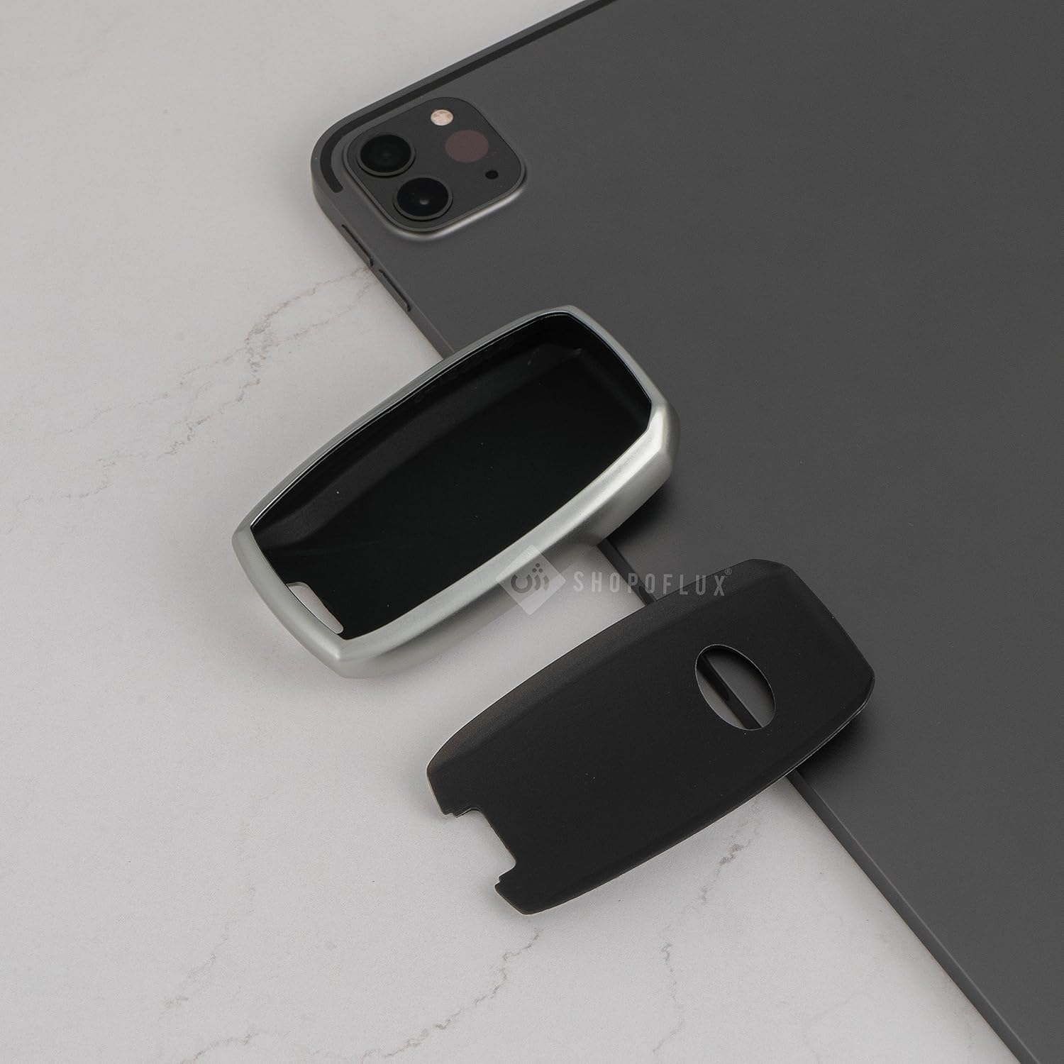 SHOPOFLUX TPU Leather Key Cover Compatible with Kia Seltos | Sonet | Carens 4 Button Smart Key