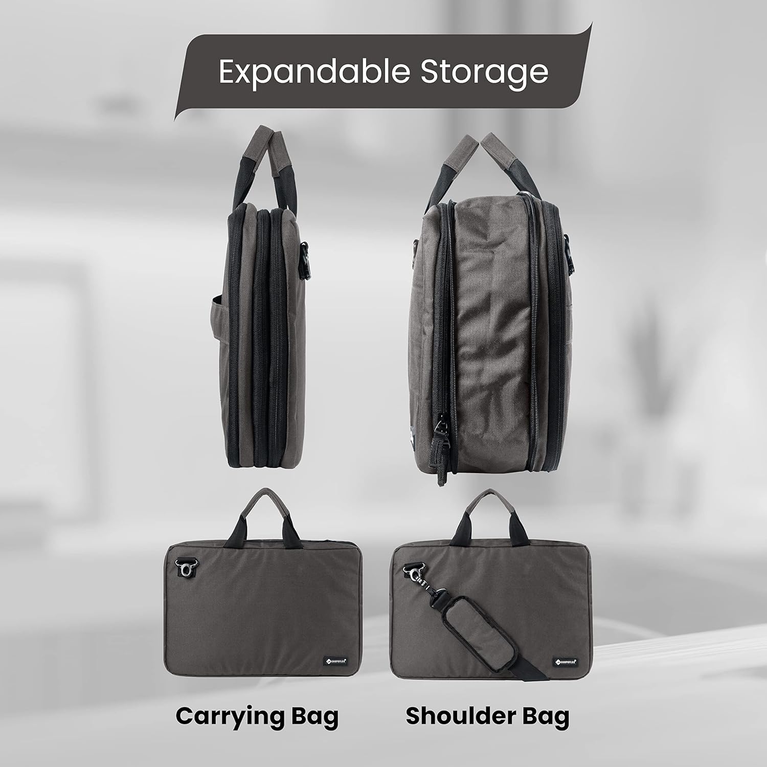 SHOPOFLUX Unisex-Adult Laptop Messenger Bag Slim Expandable Compatible With Up To 15 16 Inch Case Bag For Handbag Multipurpose Computer