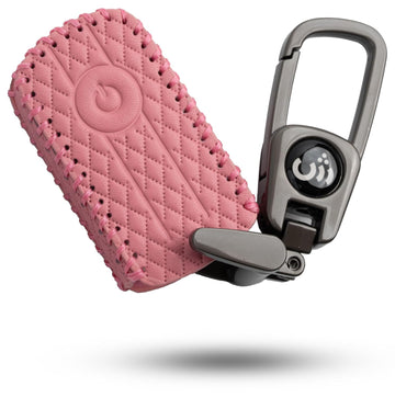 SHOPOFLUX Leather Key Cover Compatible with Yamaha Aerox (Pink)
