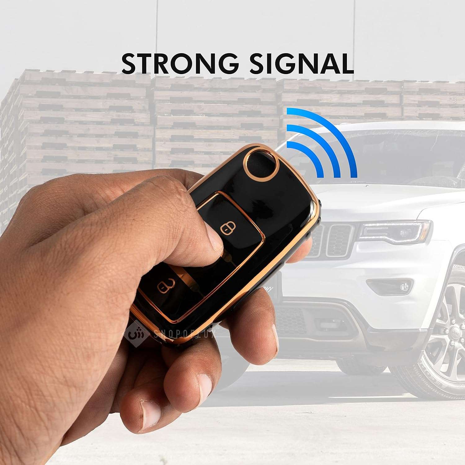Shopoflux® TPU Key Cover Compatible with Volkswagen Polo | Vento | Jetta | Ameo Passat 3 Button Flip Key Black