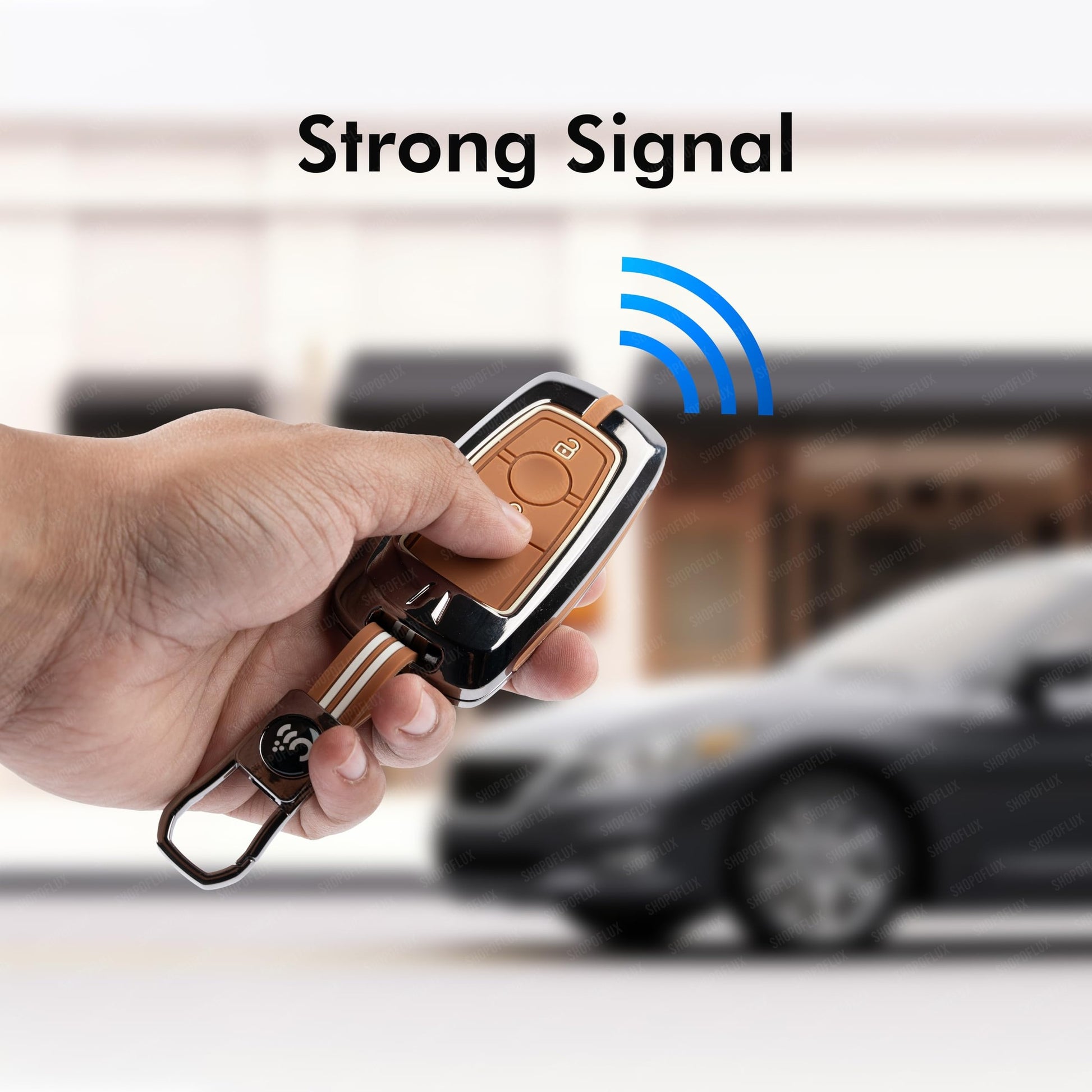 SHOPOFLUX Metal Key Cover Compatible with New Ford Ecosport Titanium (Metal Brown Silicone) (Copy) Shopoflux