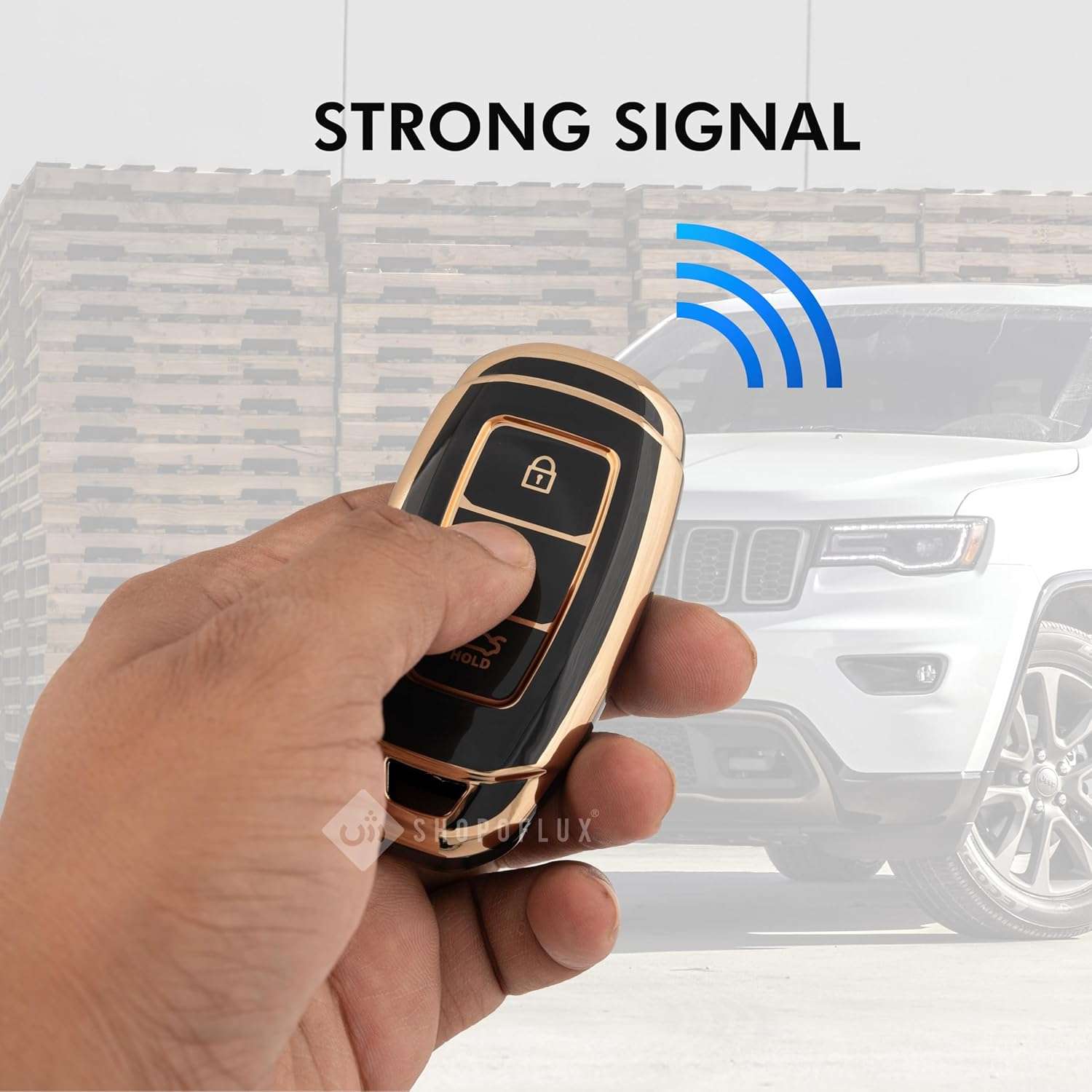 SHOPOFLUX TPU key cover Compatible with Hyundai Verna | Kona | i20 3 button smart key - Black