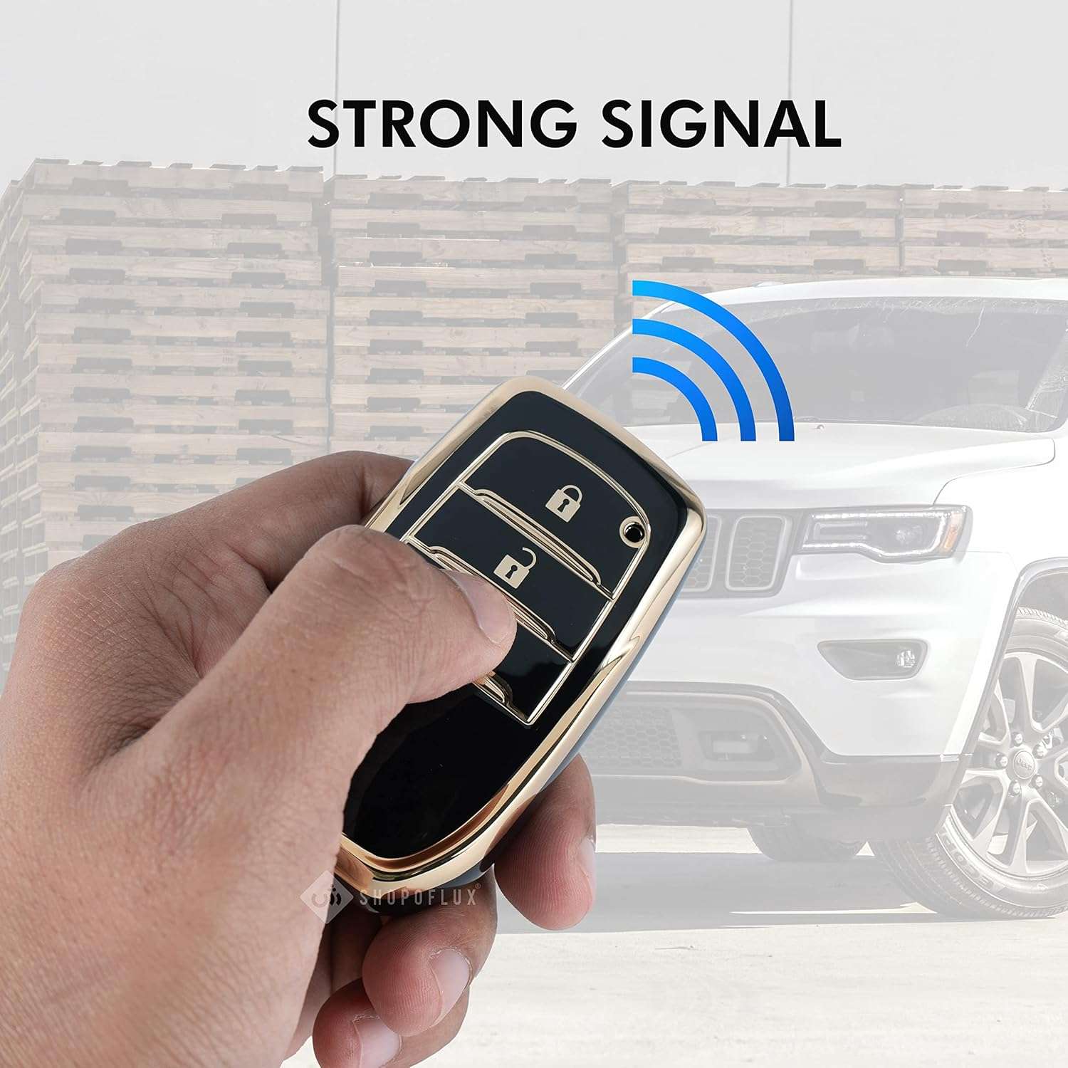 SHOPOFLUX TPU Key Cover Compatible with Toyota Innova Crysta | Hilux 2022 | Invicto Key Cover 2 Button Smart Key Only