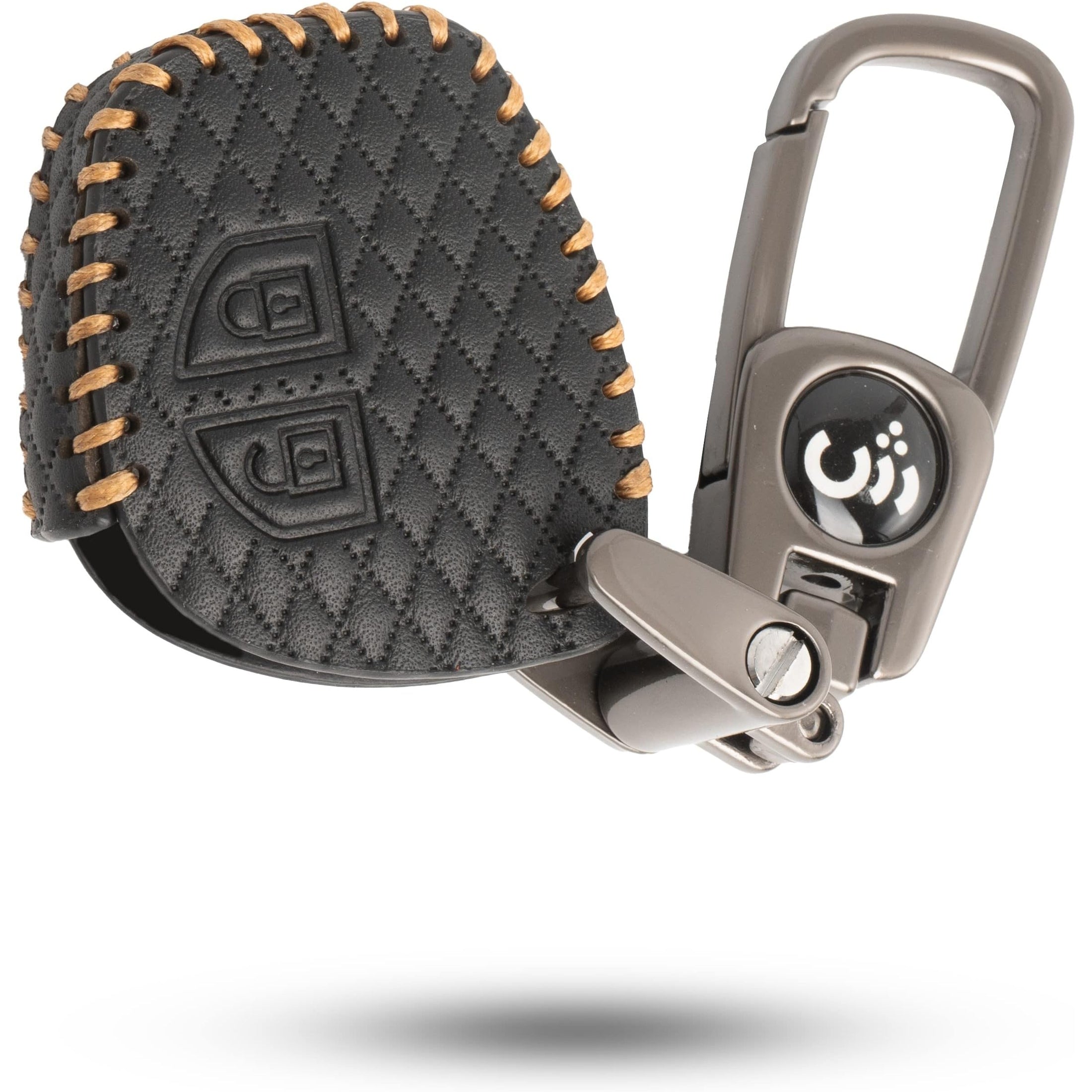 SHOPOFLUX Leather Key Cover Compitable with Swift | Ertiga | Wagonr | Celerio | Swift Dzire | Alto | Fronx | Breza | S Presso | Ignis 2 Button Remote Key Black