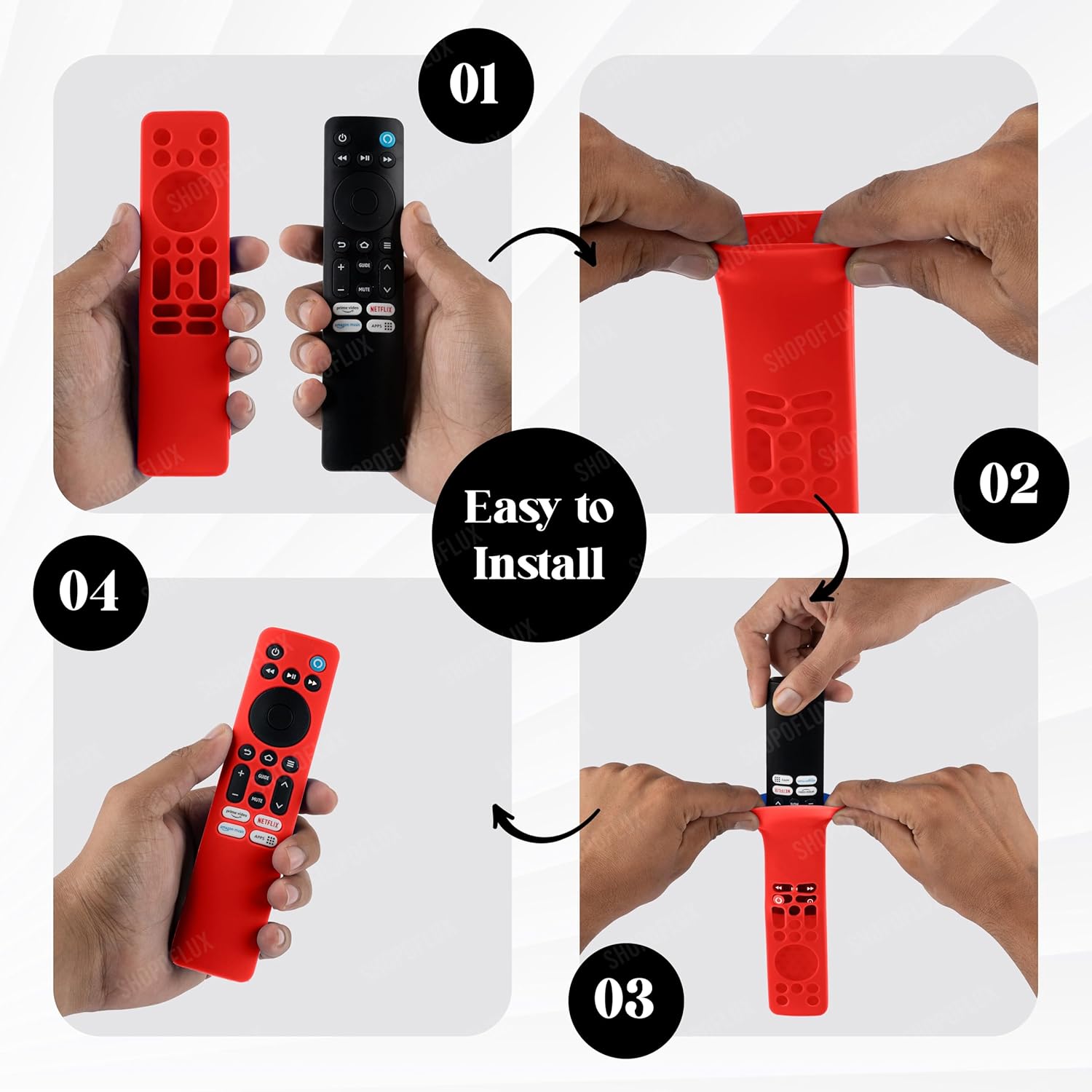 Shopoflux Silicone Tv Remote Cover Compatible with Redmi Smart Fire Tv 32 Redmi Fire Tv 4k 43 inches Protective Case (RED) Shopoflux